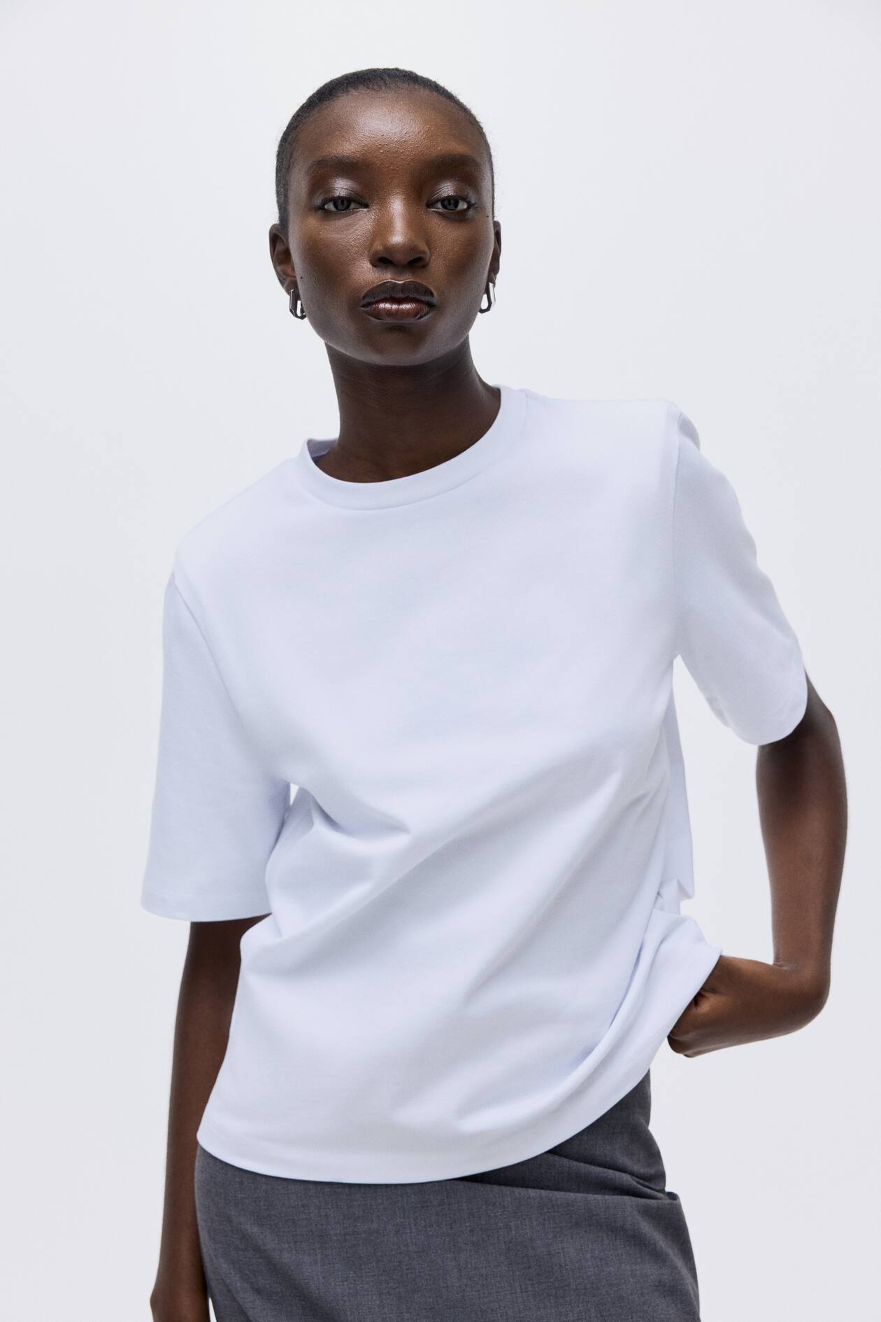 ルーズフィット コットンTシャツ - ホワイト - レディース | H&M JP
