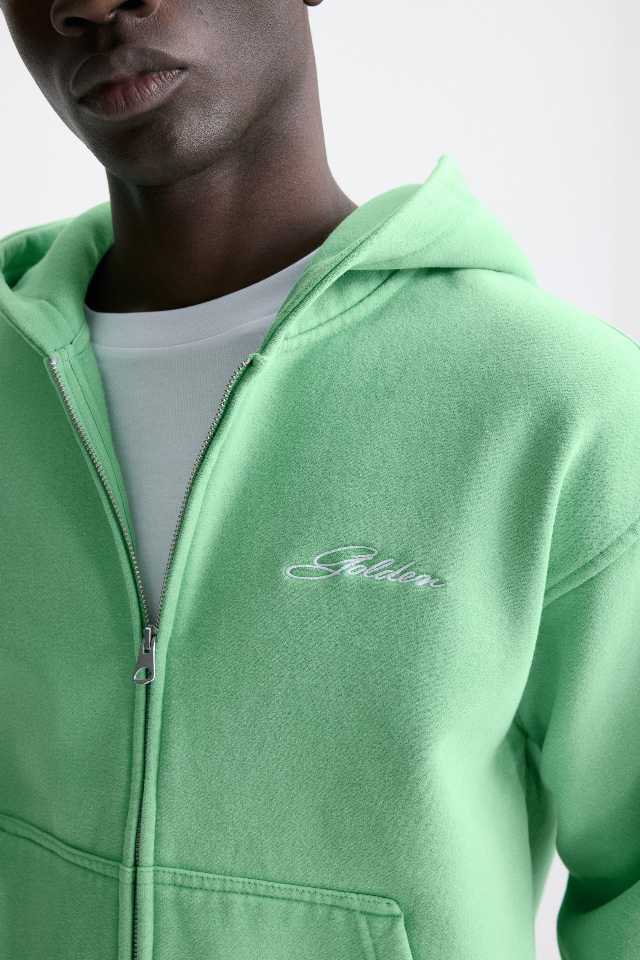 View larger image: Loose-Fit Boxy Hooded Jacket - Bright green/Golden - Men | H&M US 3