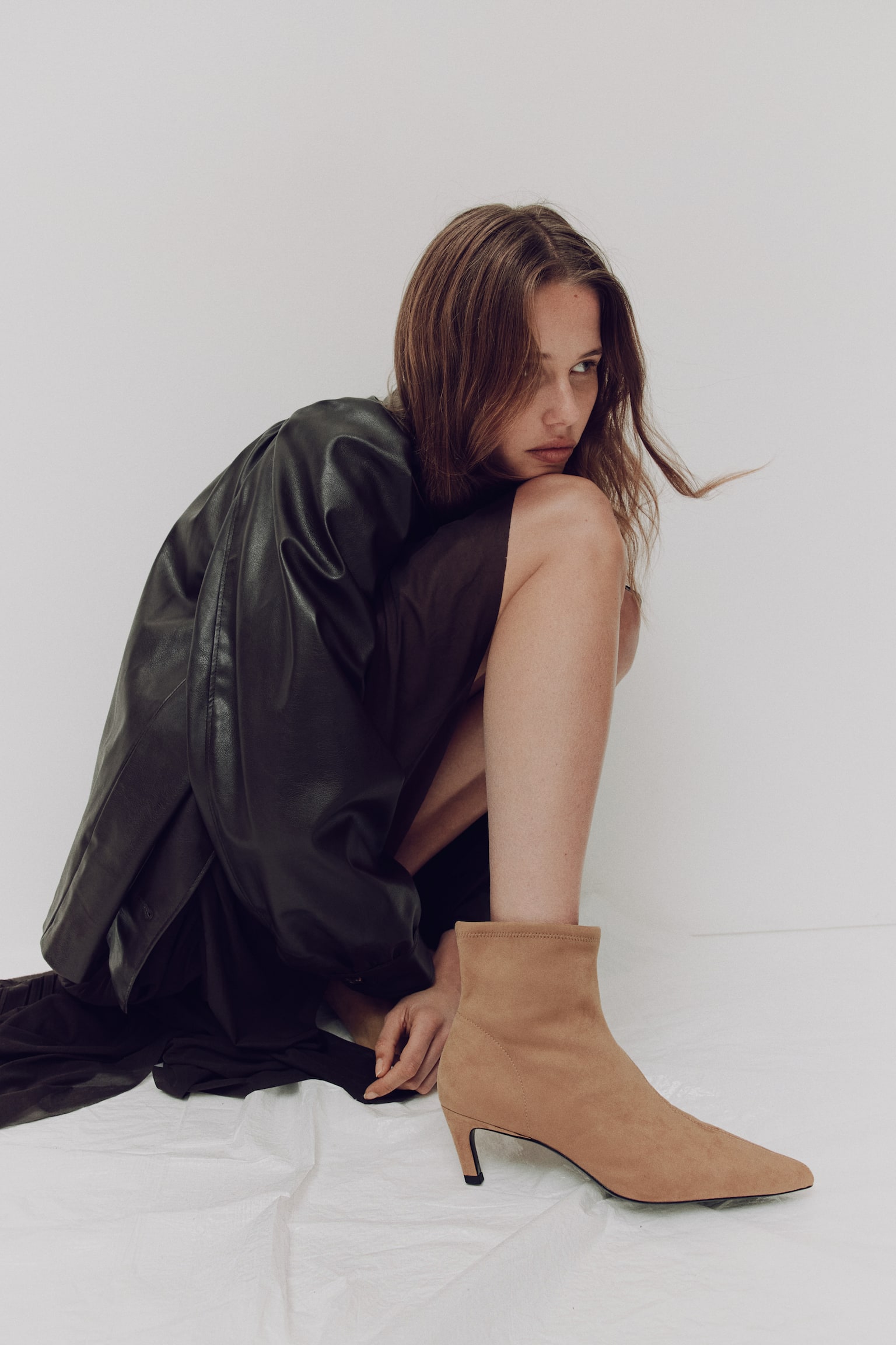 Heeled sock boots - Beige/Light beige/Dark brown/Brown - 1