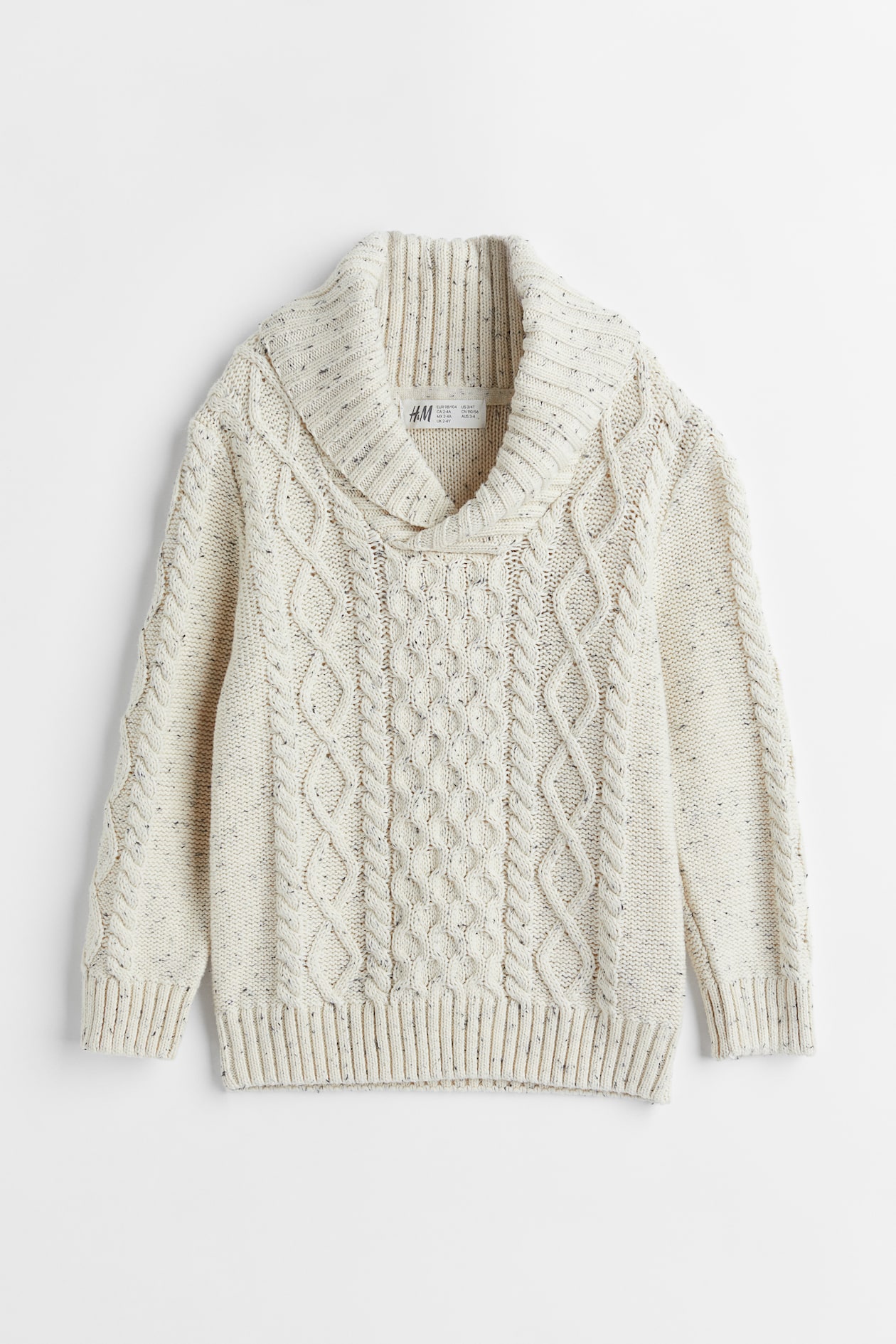 Cable-knit Sweater - Long sleeve - Regular length - Light beige - Kids ...