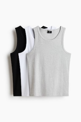 3-pack ribbat linne Slim Fit