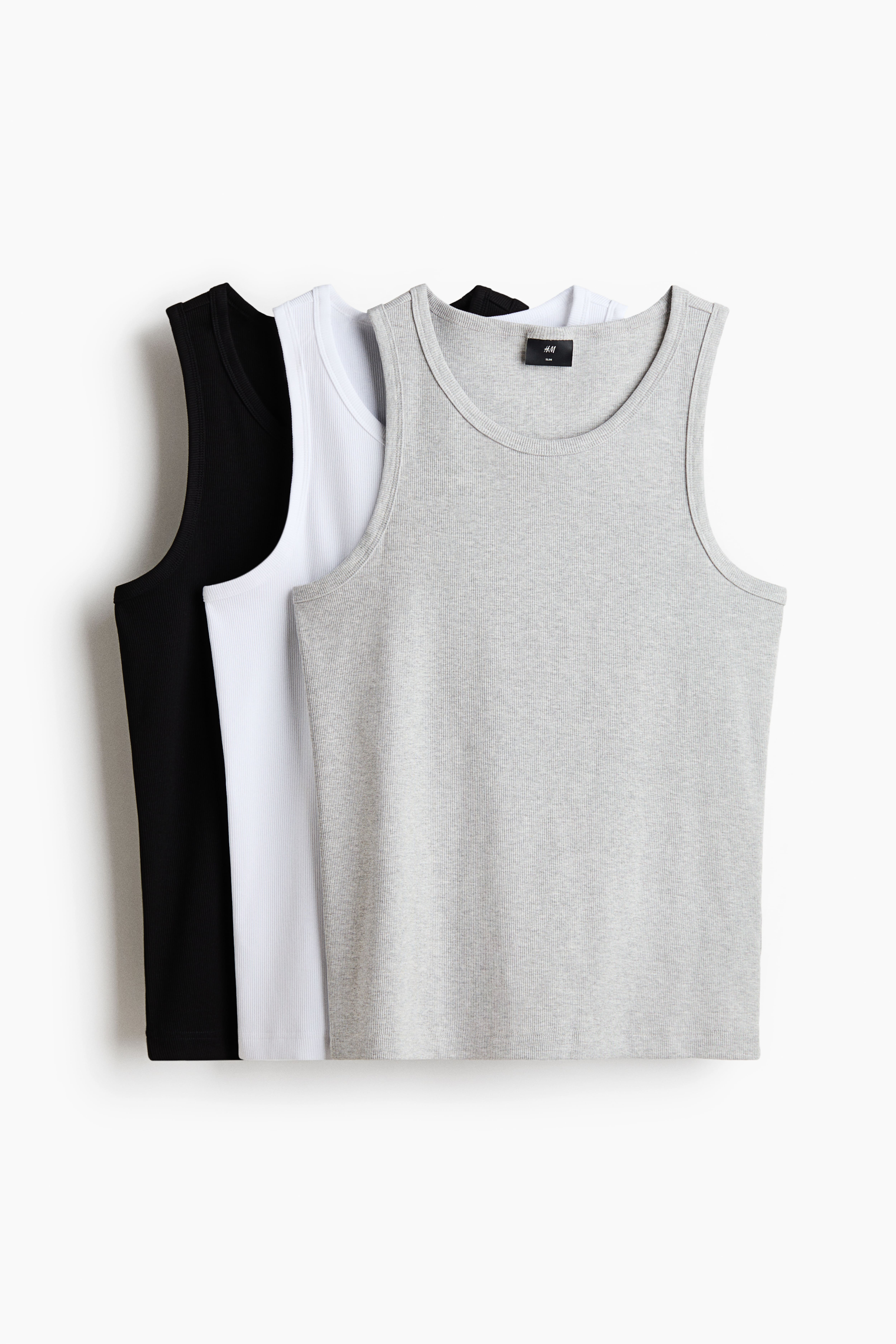3-Pack Slim-Fit Ribbed Tank Tops