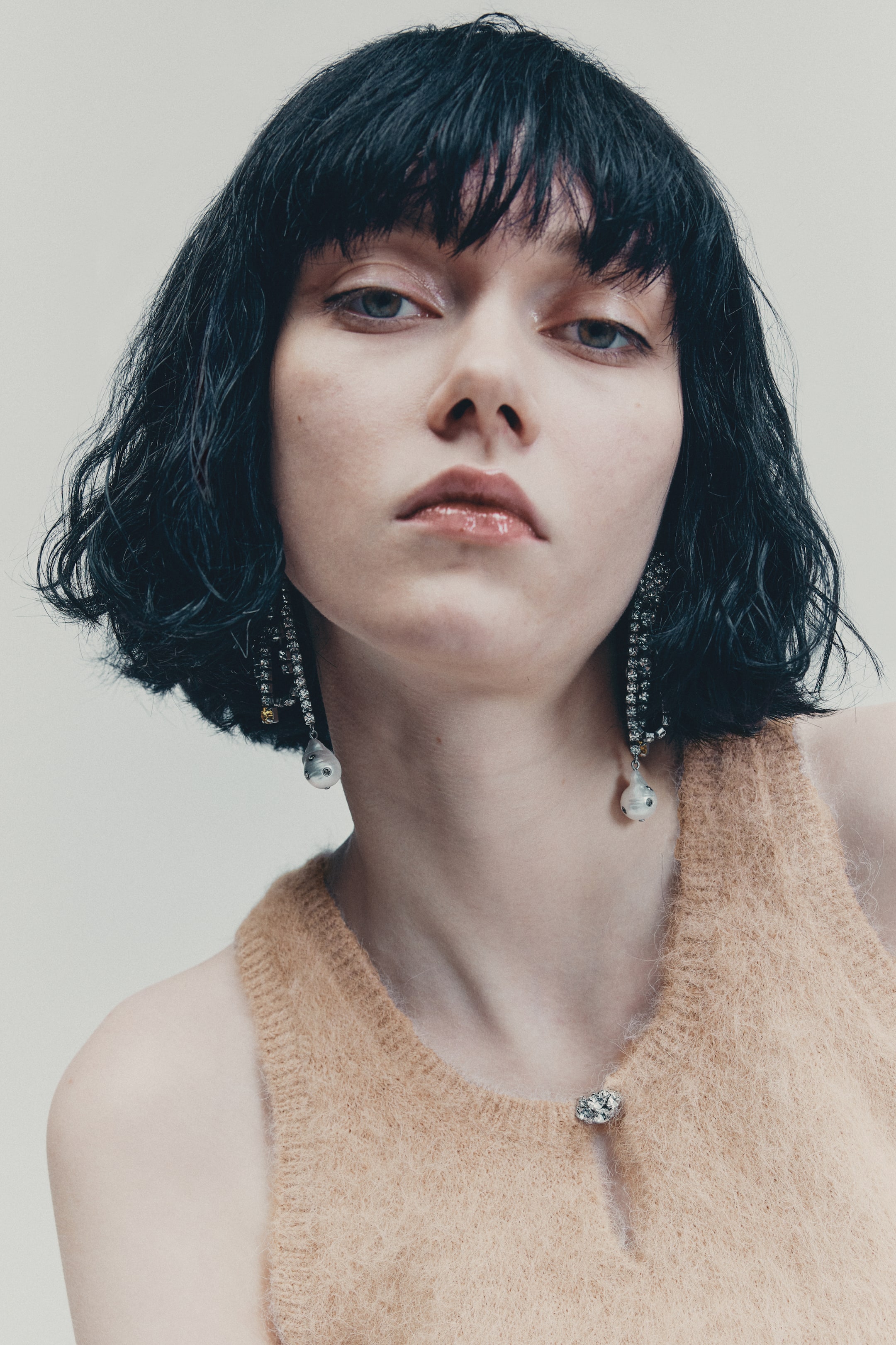 View larger image: Cropped Alpaca-Blend Tank Top - Beige - Ladies | H&M PH 3