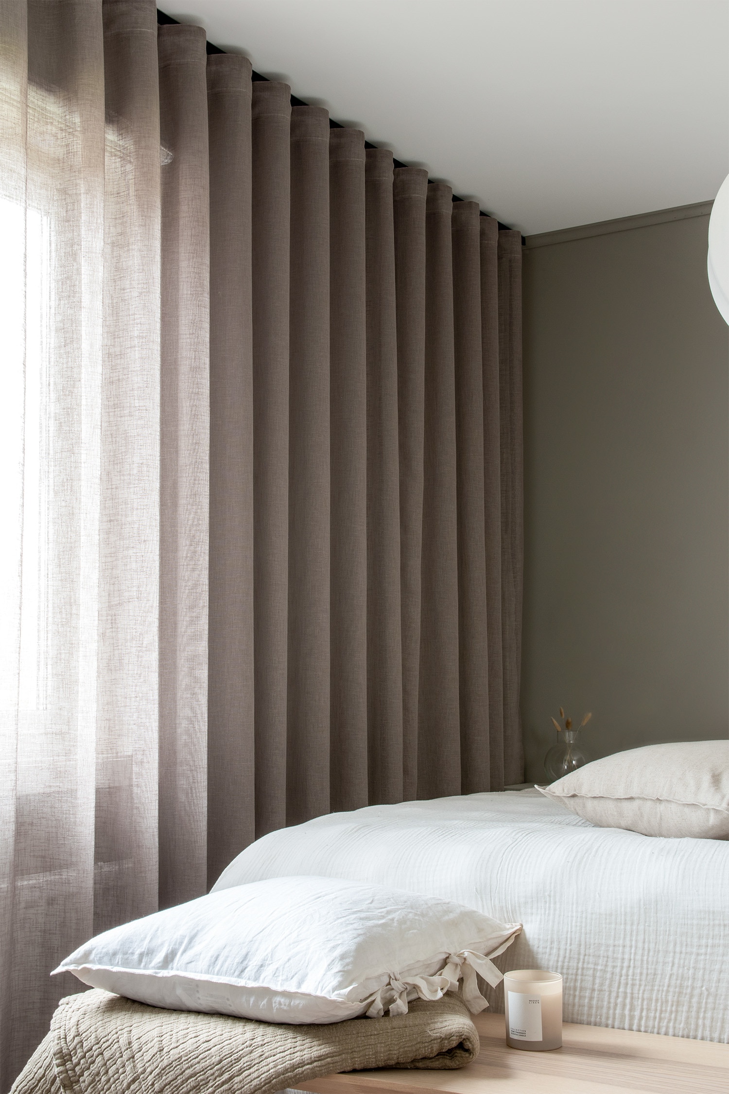 1-pack Gardinlängd Malva - Greige/Vit