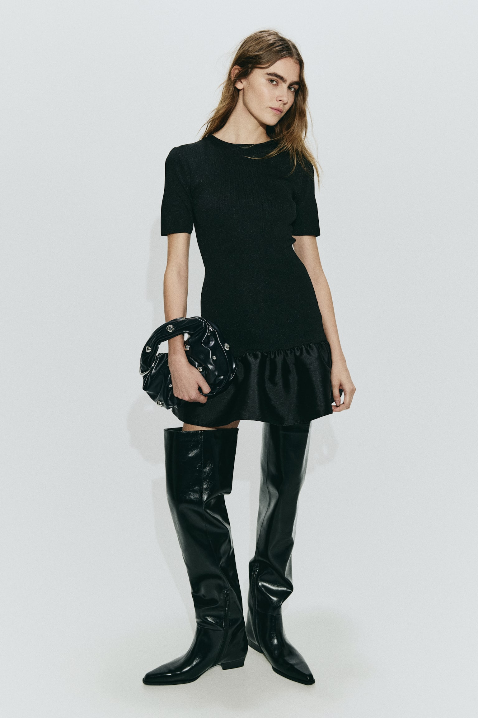 Knitted dress - Black/Red - 5