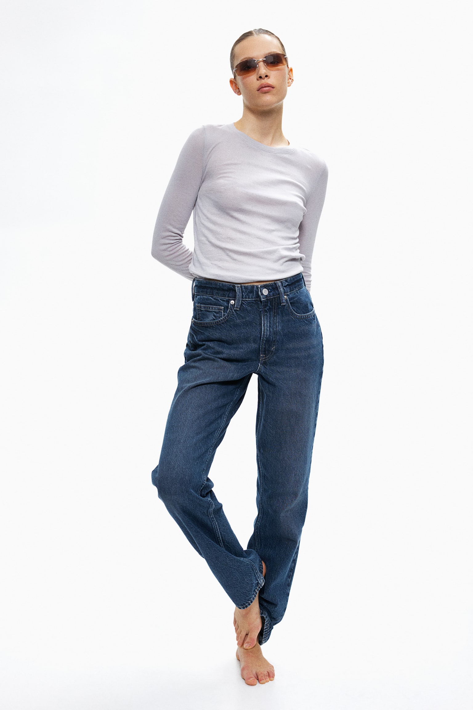 Straight High Jeans - Denim blue/Black/Light denim blue/Navy blue/Light denim blue/Denim grey - 1