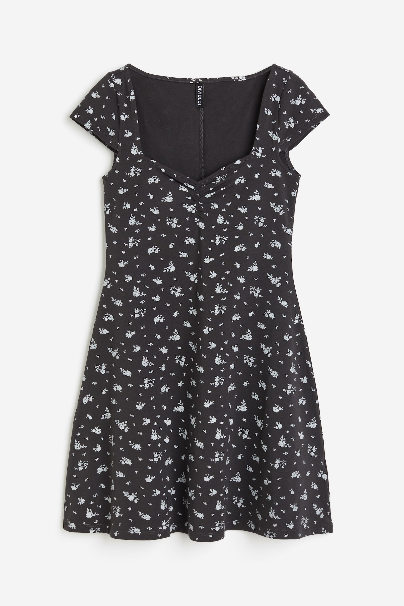 Cap Sleeve Jersey Dress - Black/Floral/Navy blue/Floral/Black/White - 1