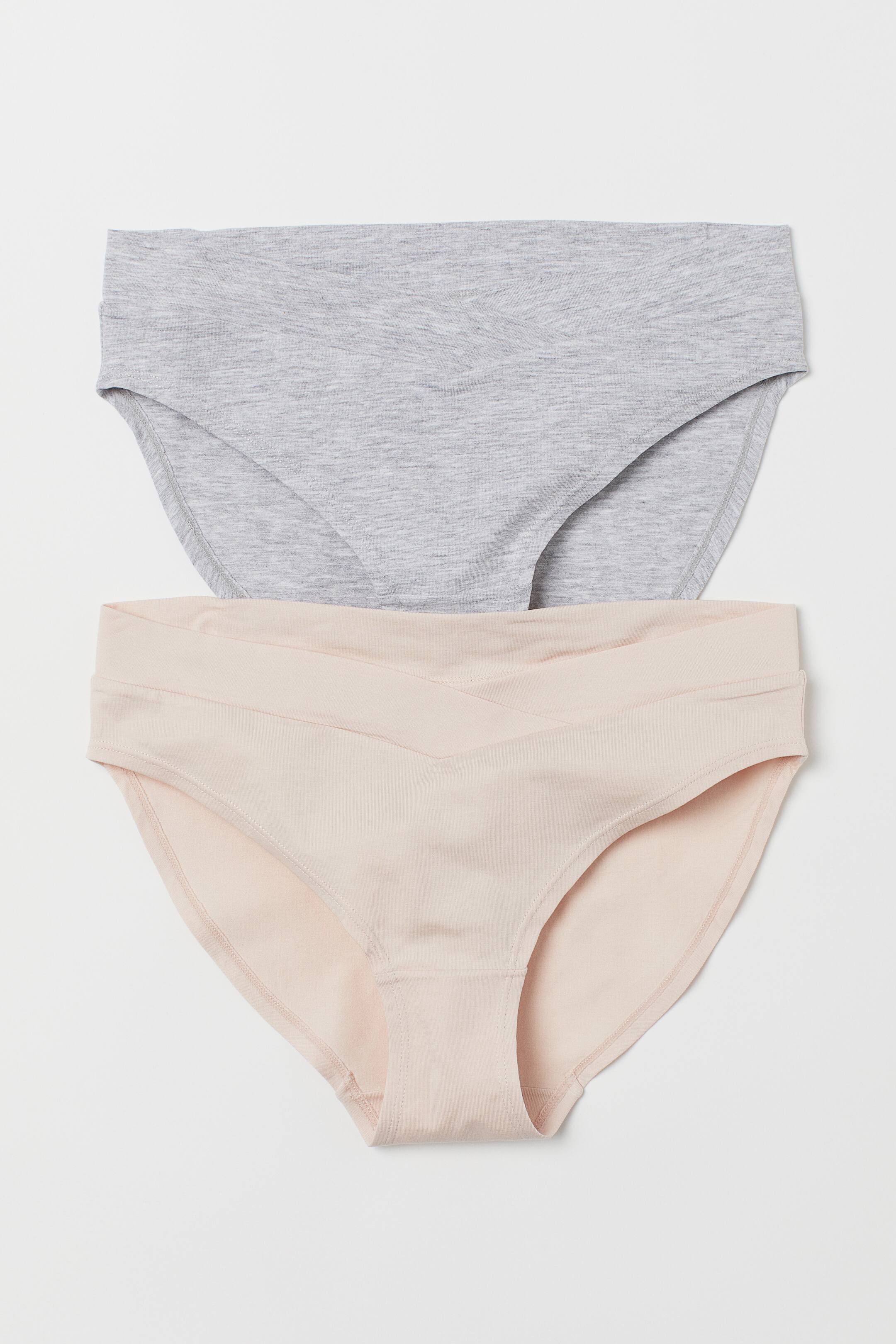 Agrandir l'image: MAMA Culottes, lot de 2 - Rose poudré/gris chiné - FEMME | H&M FR 1