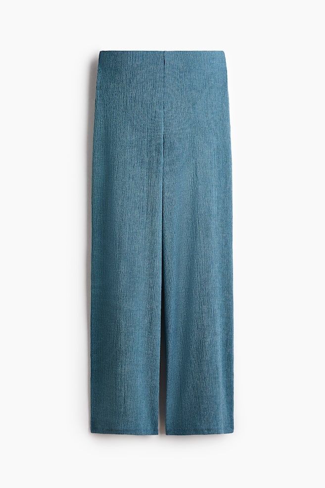 Hose aus Crinkle-Jersey - Dunkeltürkis/Dunkelgrau - 1