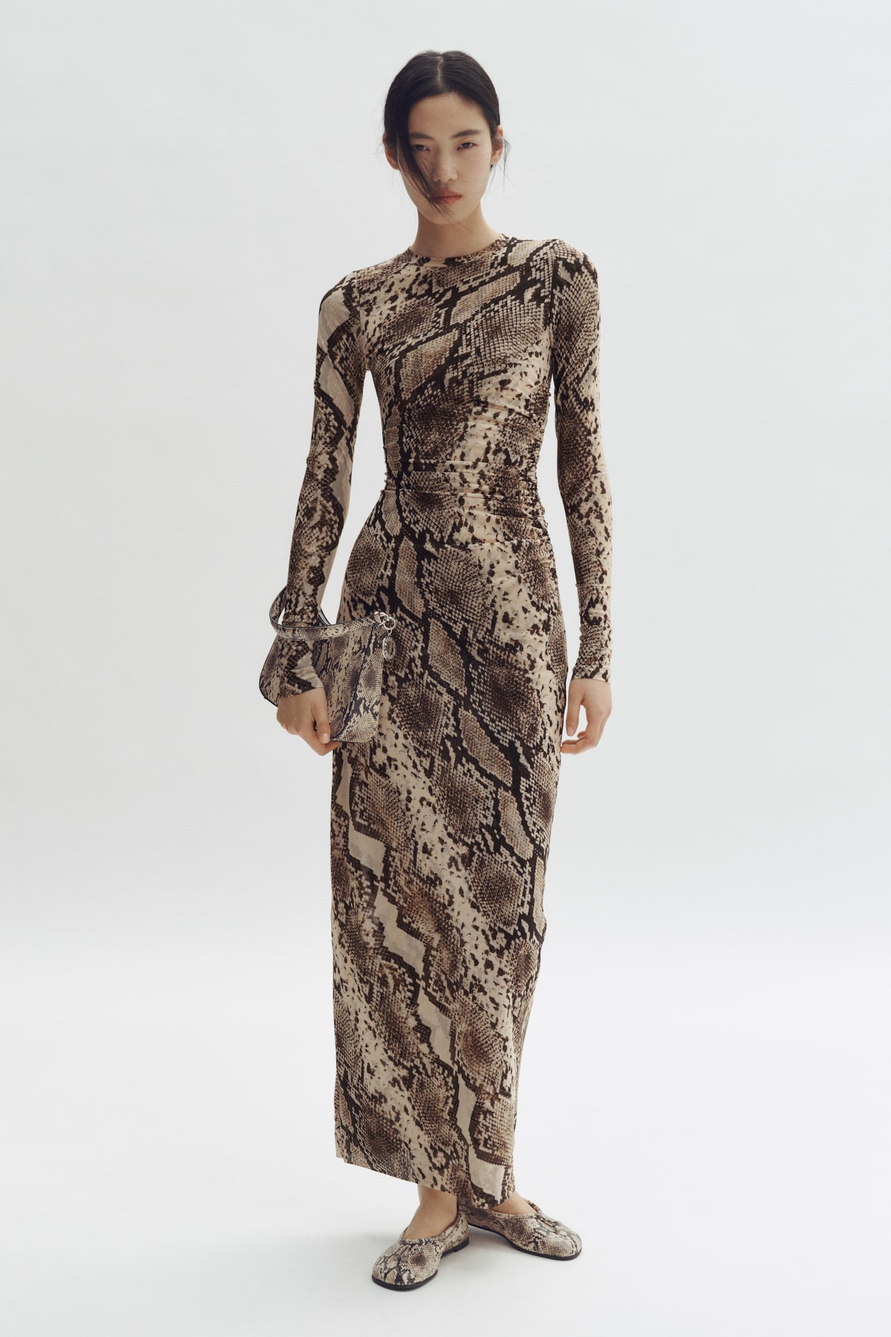Snakeskin-Print Mesh Dress - image 5