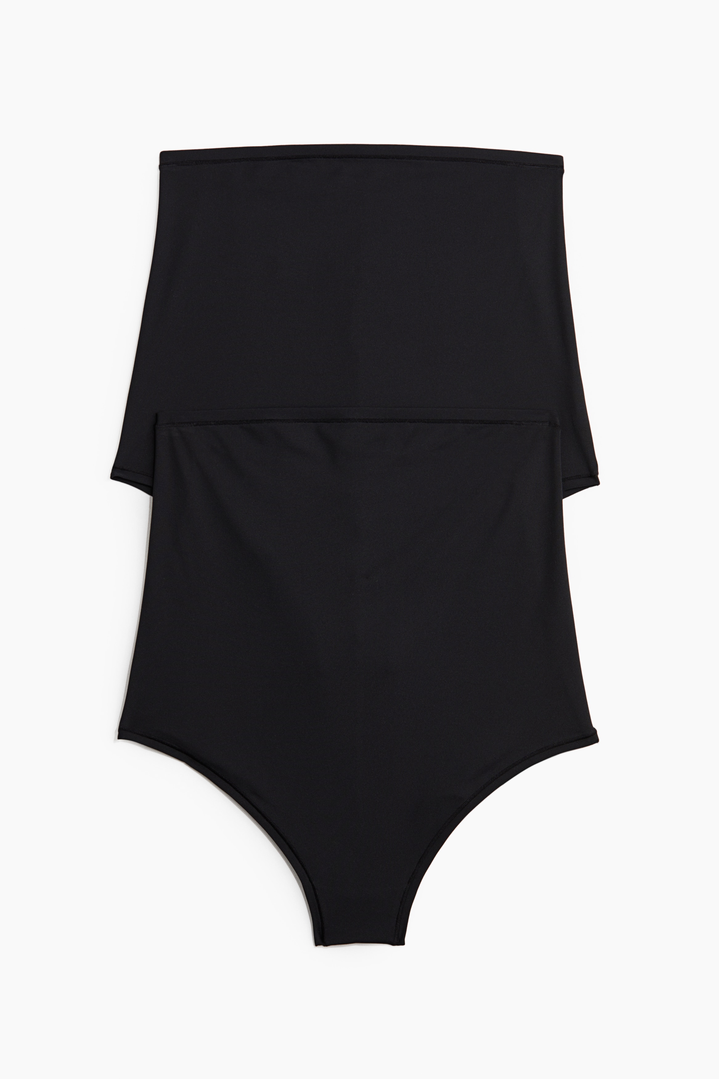 MAMA Lot de 2 culottes High Waist en microfibre - Noir/Beige