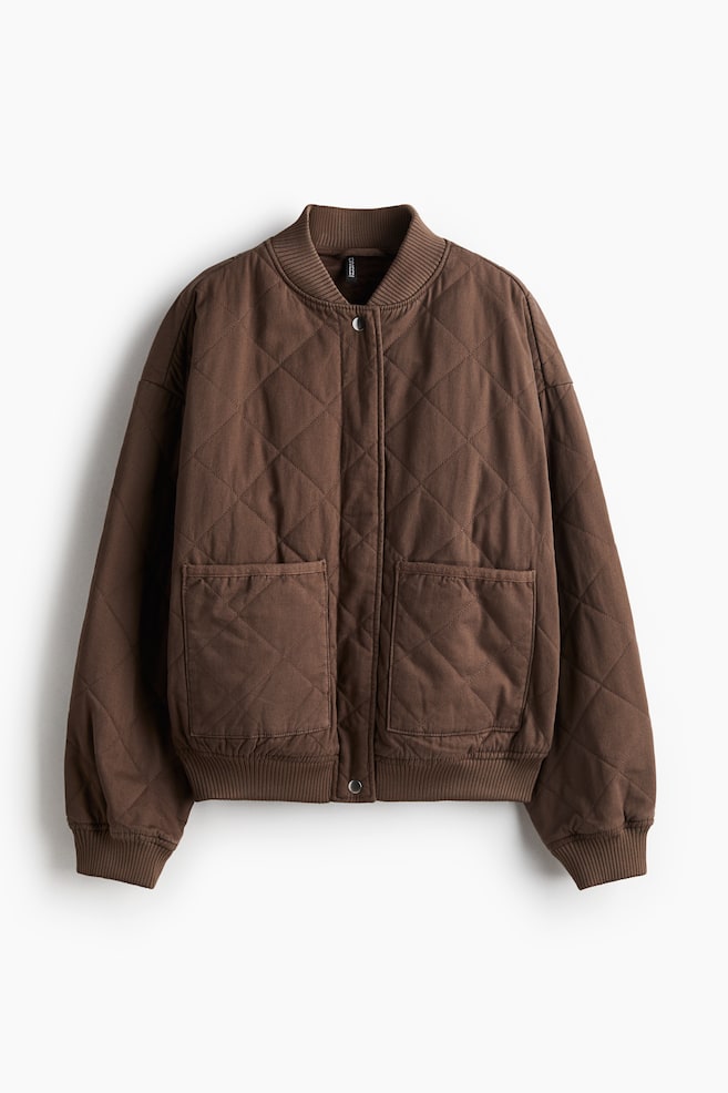 Cazadora bomber acolchada - Marrón oscuro/Gris oscuro/Verde caqui - 1