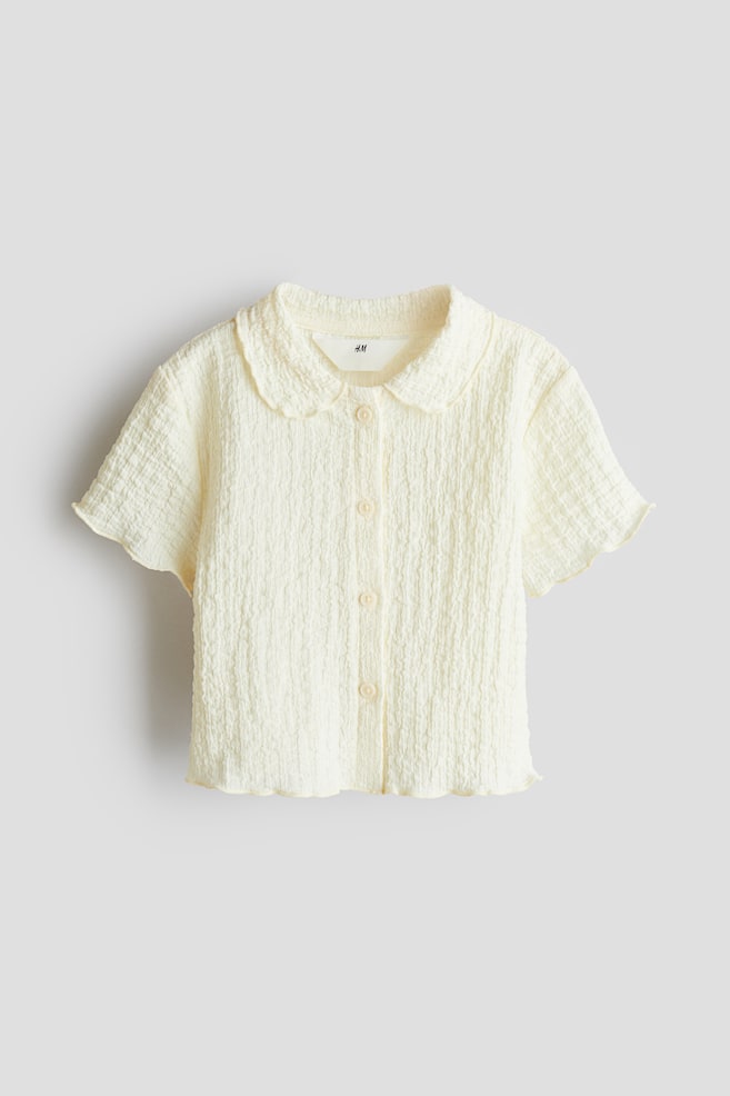 Crinkled Jersey Blouse - Light yellow/Black/Bright red/White - 1