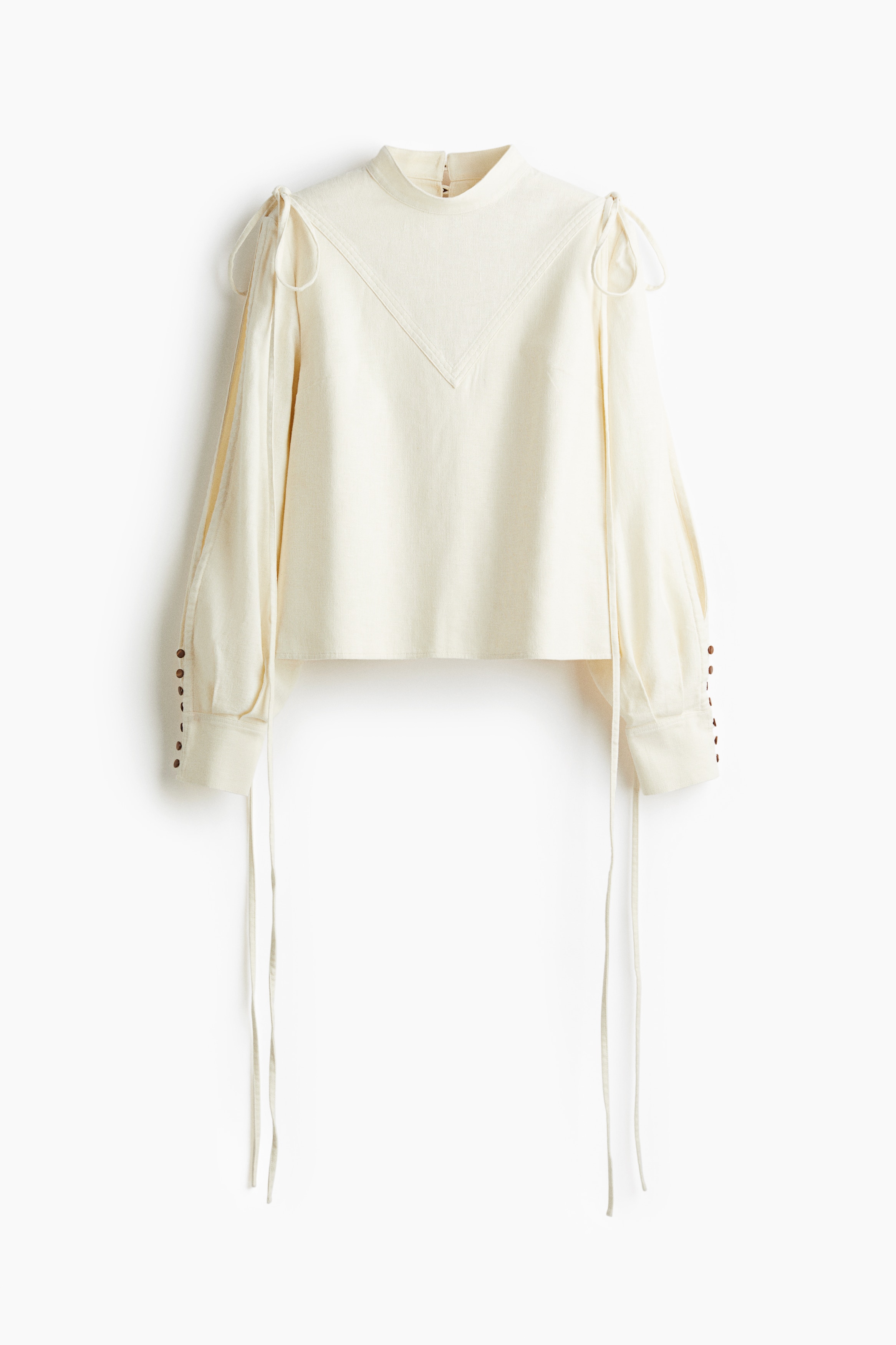 Top Chemisier H&M - Taille 14 - Couleur Crème - Occasion Très Bon état