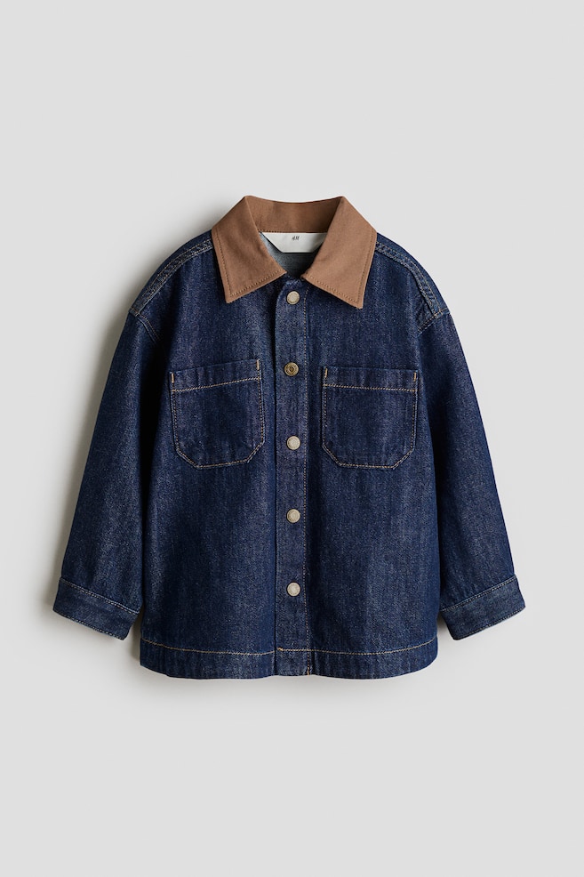 Denim-Overshirt in Oversize-Passform - Dunkles Denimblau - 1