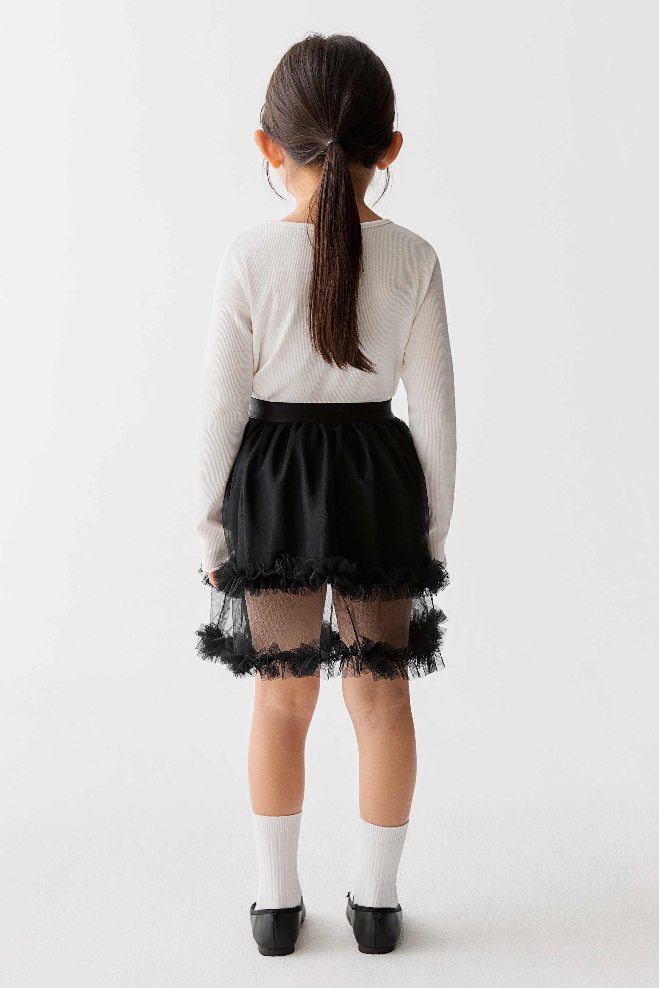 拡大画像を表示: フリルトリム チュールスカート - ブラック - Kids | H&M JP 3