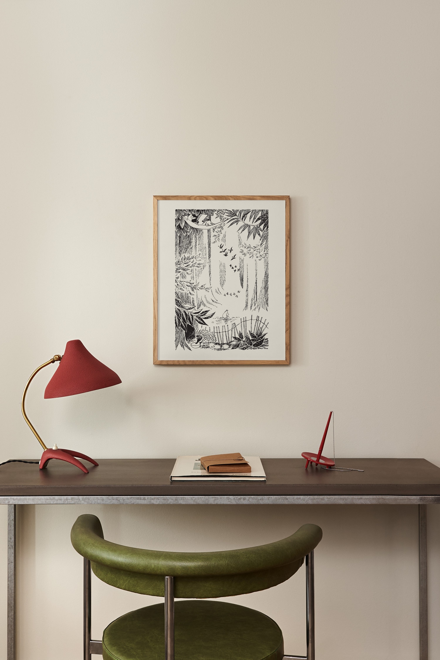 Moomin In A Meadow Poster - Svart