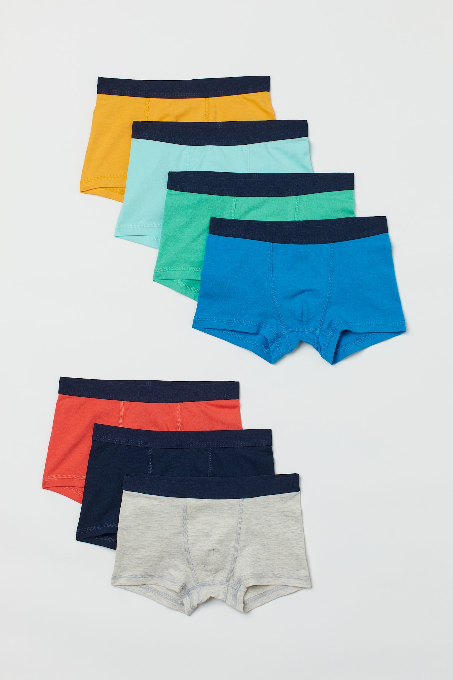 7-pack Boxer Briefs - Light turquoise/Multicolour/Bright blue/Orange/Navy blue/Light grey marle/Dark blue/Light grey marle - 1