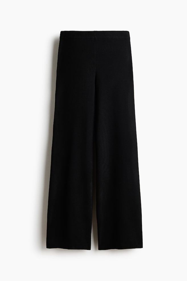 Fine-Knit Pants - Black/Navy blue/Dark grey marl/Dark brown/Light beige melange/Cream - 1