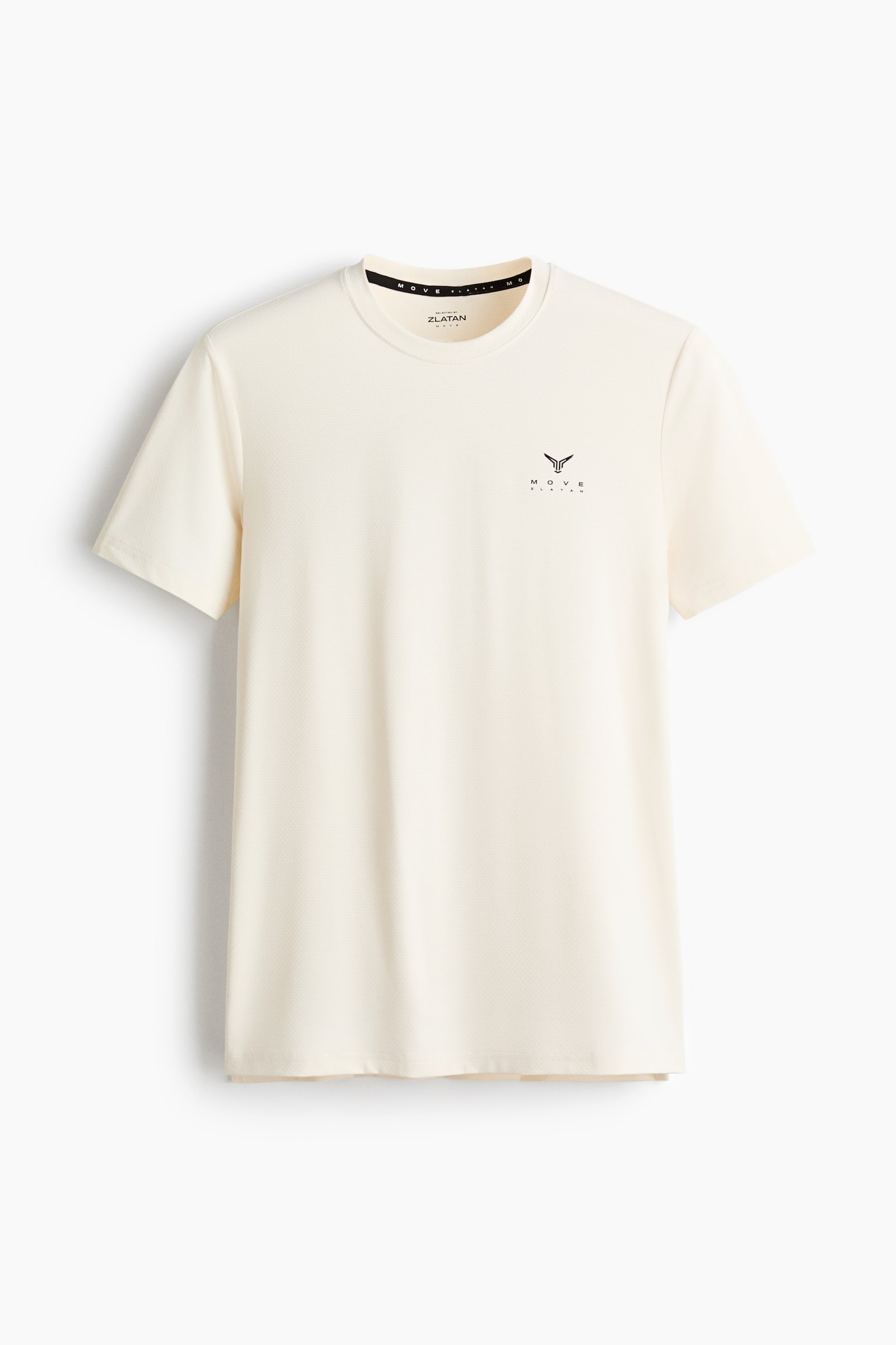 Muscle Fit Sports T-shirt with DryMove™ - Cream/Move Zlatan/Navy blue/Move Zlatan