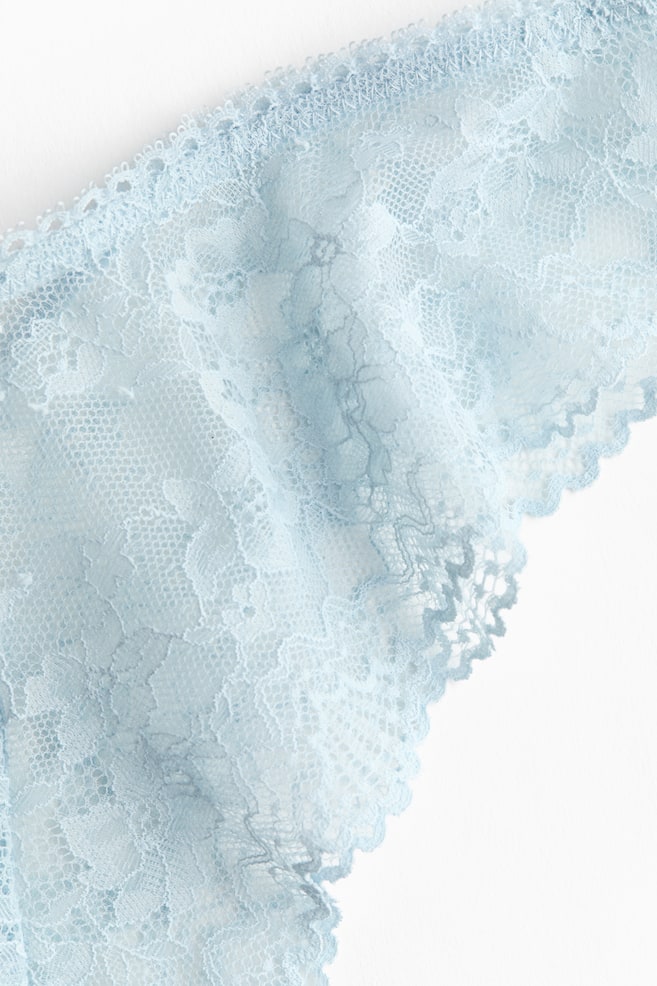 Lot de 2 culottes Brazilian en dentelle-Turquoise clair - 4
