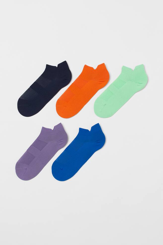 5-pack sports socks - Blue/Light green/Black/Khaki green/Neon green - 1