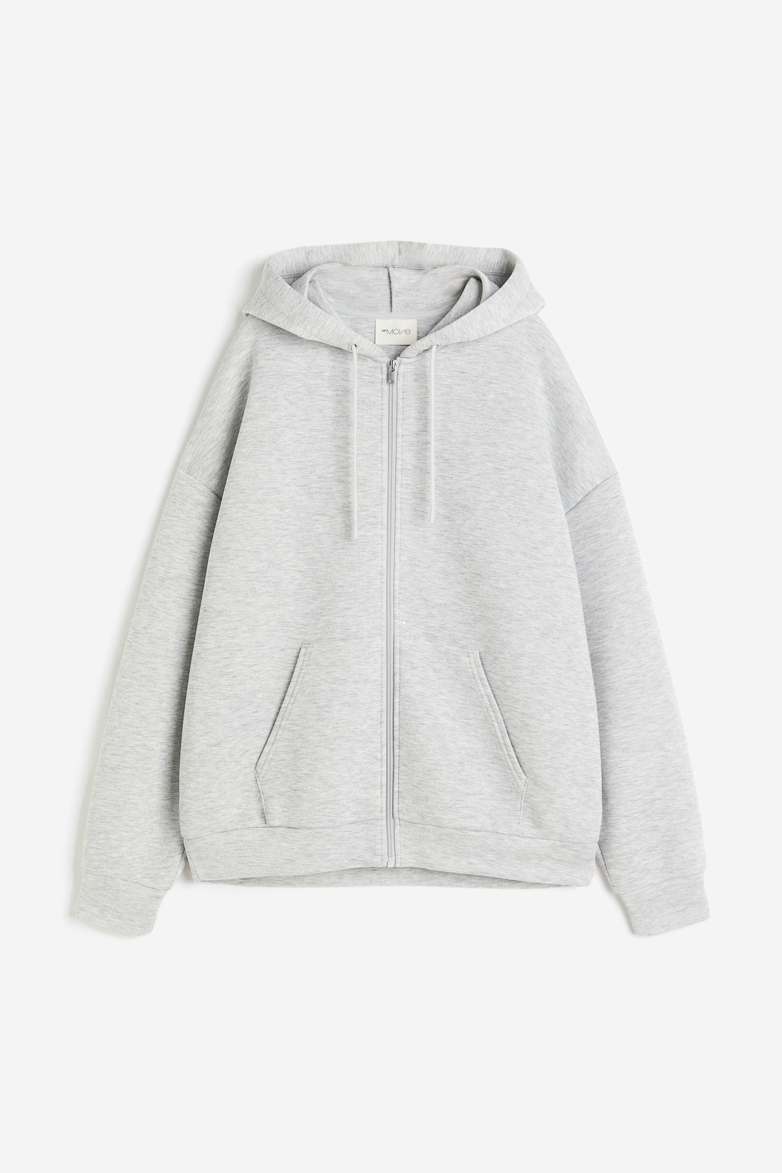 Zip Up Activewear Hoodie In DryMove™ - Light grey marle - 2