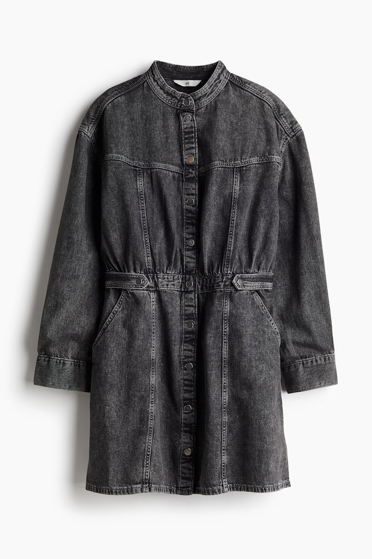 Women's Dark denim gray Long-sleeved Denim Dress | H&M CA