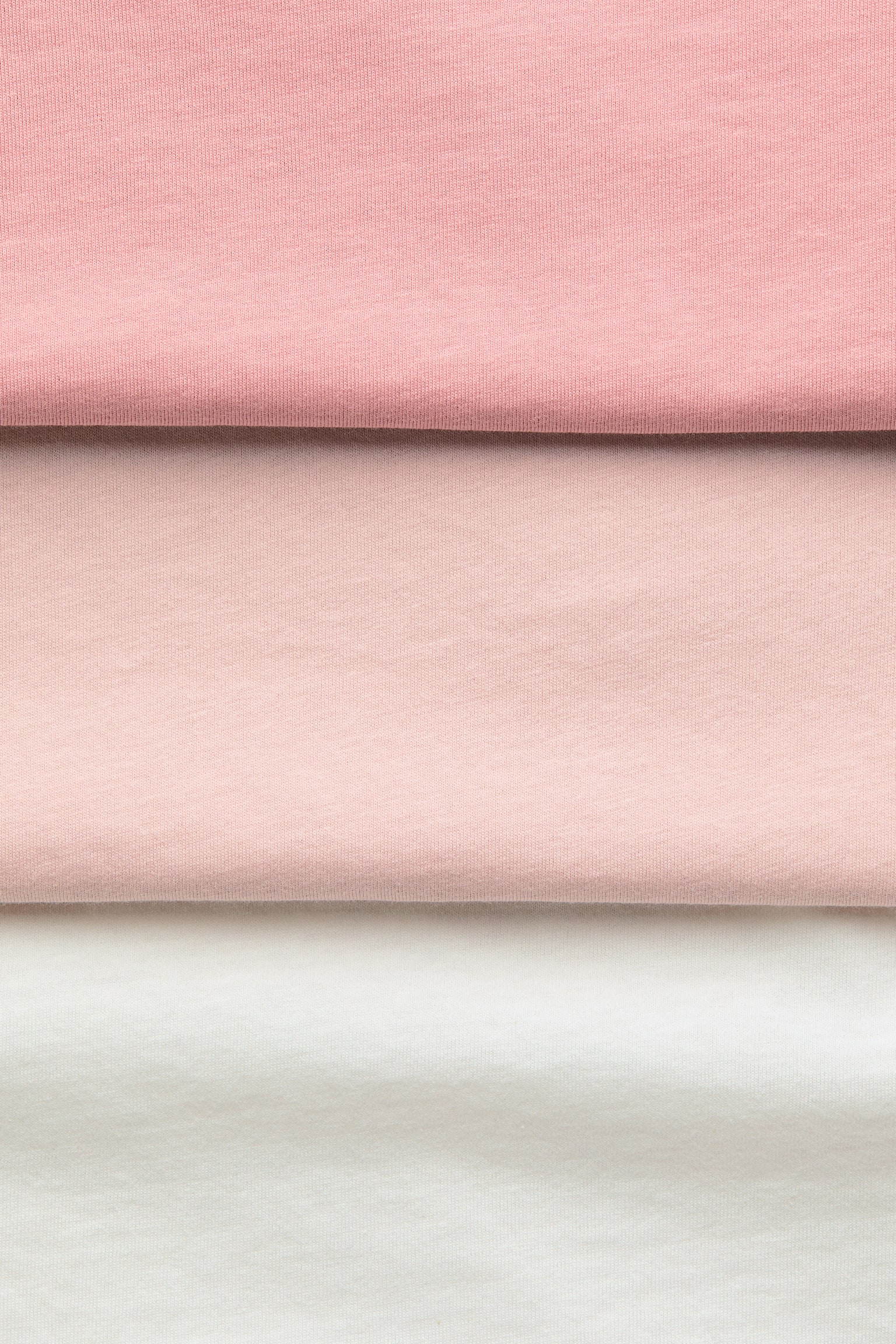 Детские футболки H&M 3-Pack Cotton T-Shirts, цвет: Кремовый / Персиковый розовый — фото 2