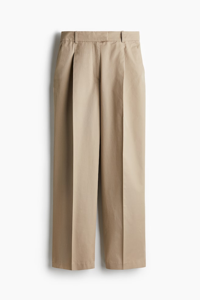 Chino avec plis marqués - Beige/Blanc - 1
