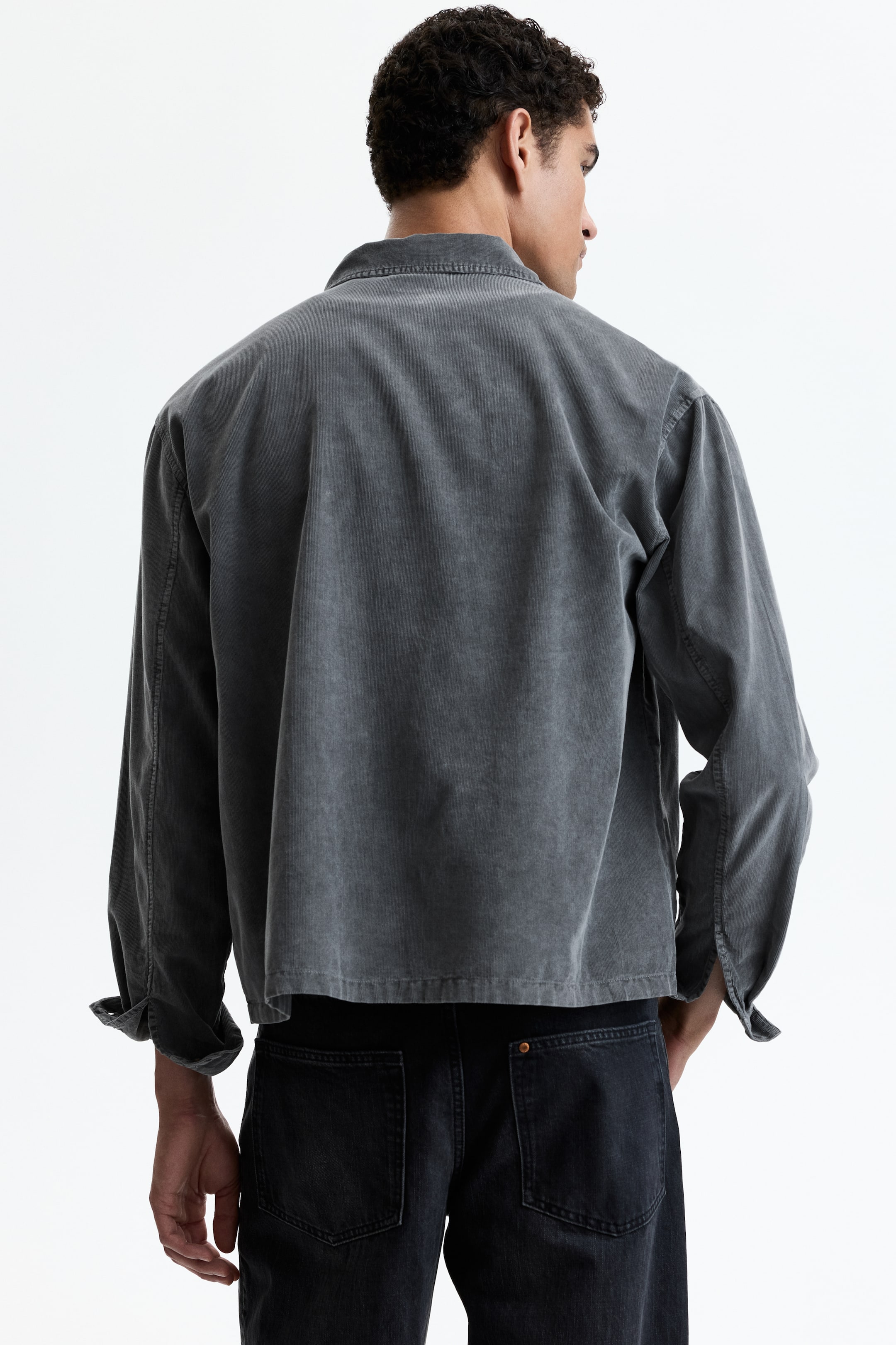 Chemise carrée décontractée en velours côtelé