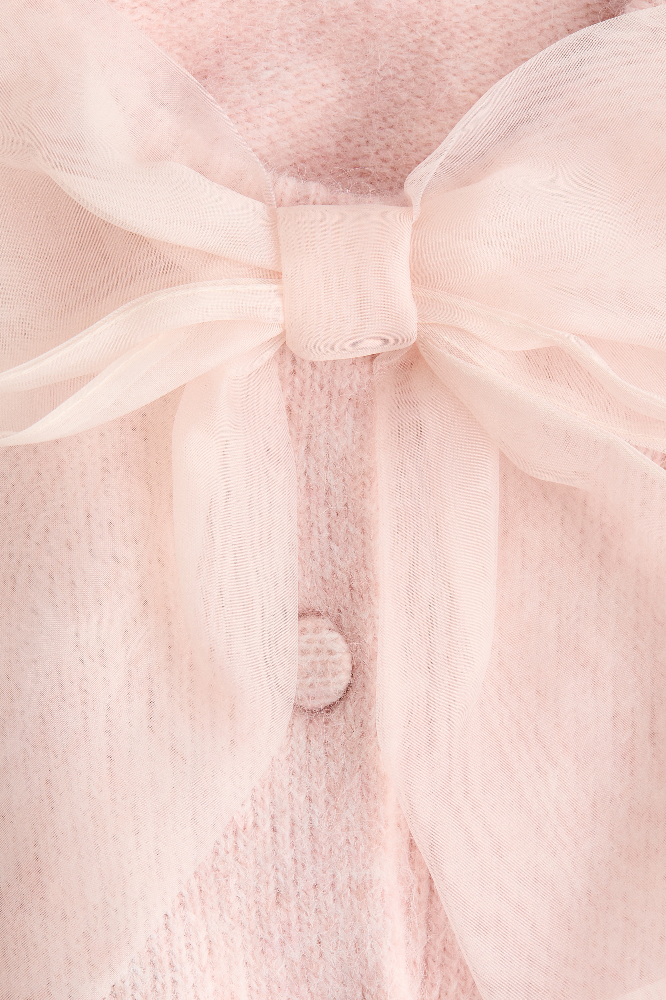 Bow-detail knitted cardigan