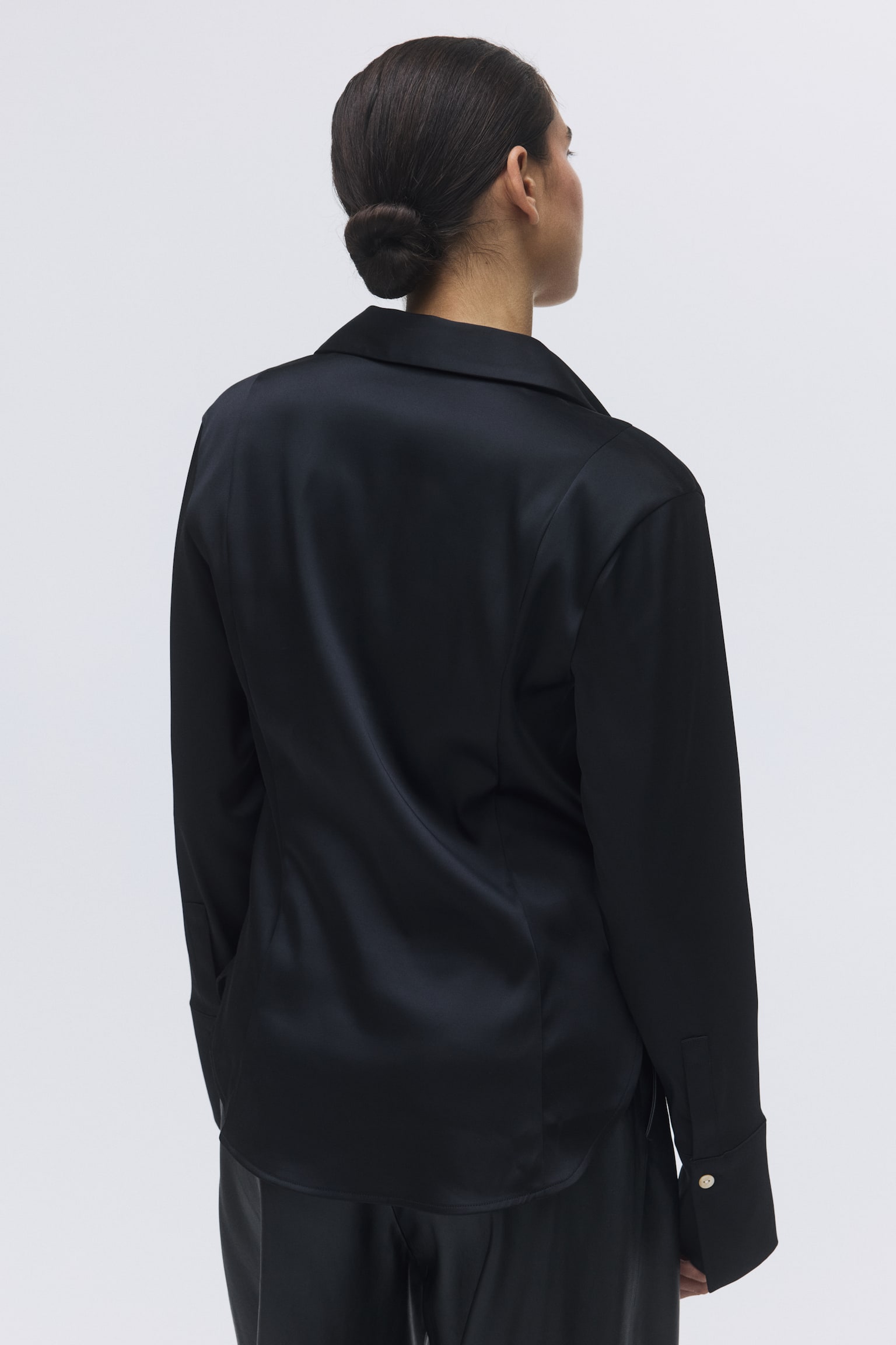 Fitted twill shirt - Black - 4