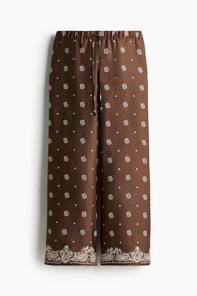 Wide drawstring trousers - Brown/Paisley-patterned/Green/Patterned/Black - 1