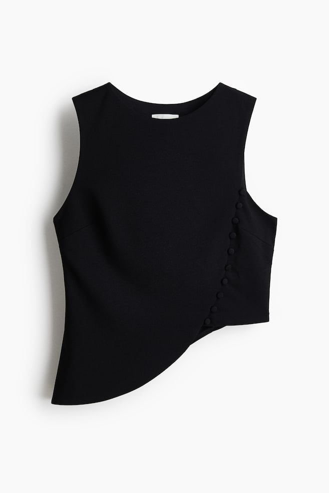 Asymmetrisches Jerseytop - Schwarz - 1