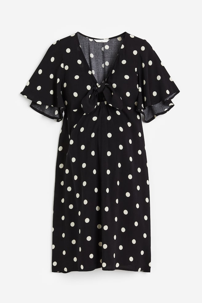 MAMA Knot-detail dress - Black/Spotted/Pink/Floral - 1