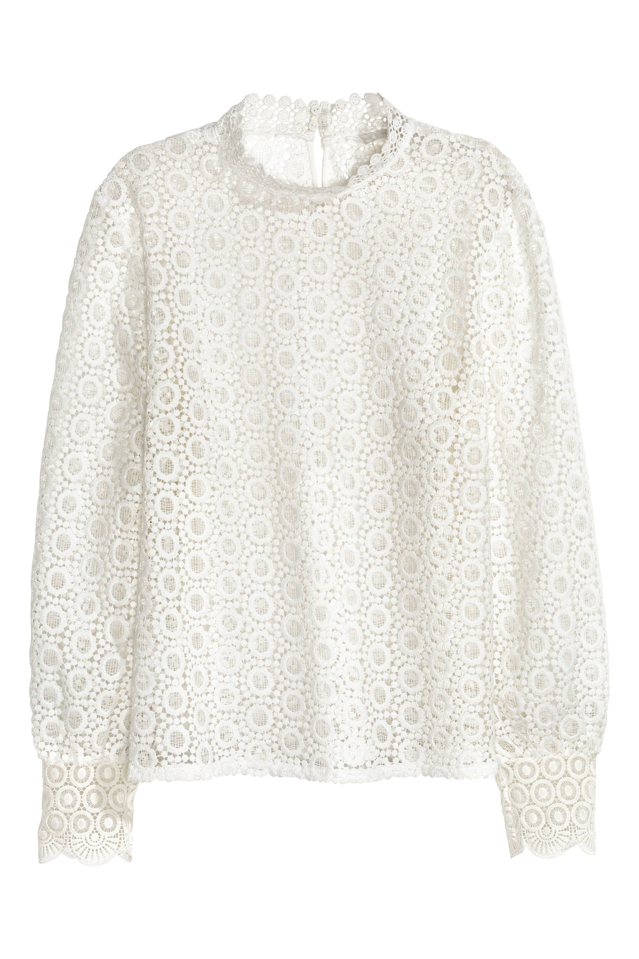 Agrandir l'image: Blouse en dentelle - Blanc - FEMME | H&M FR 1