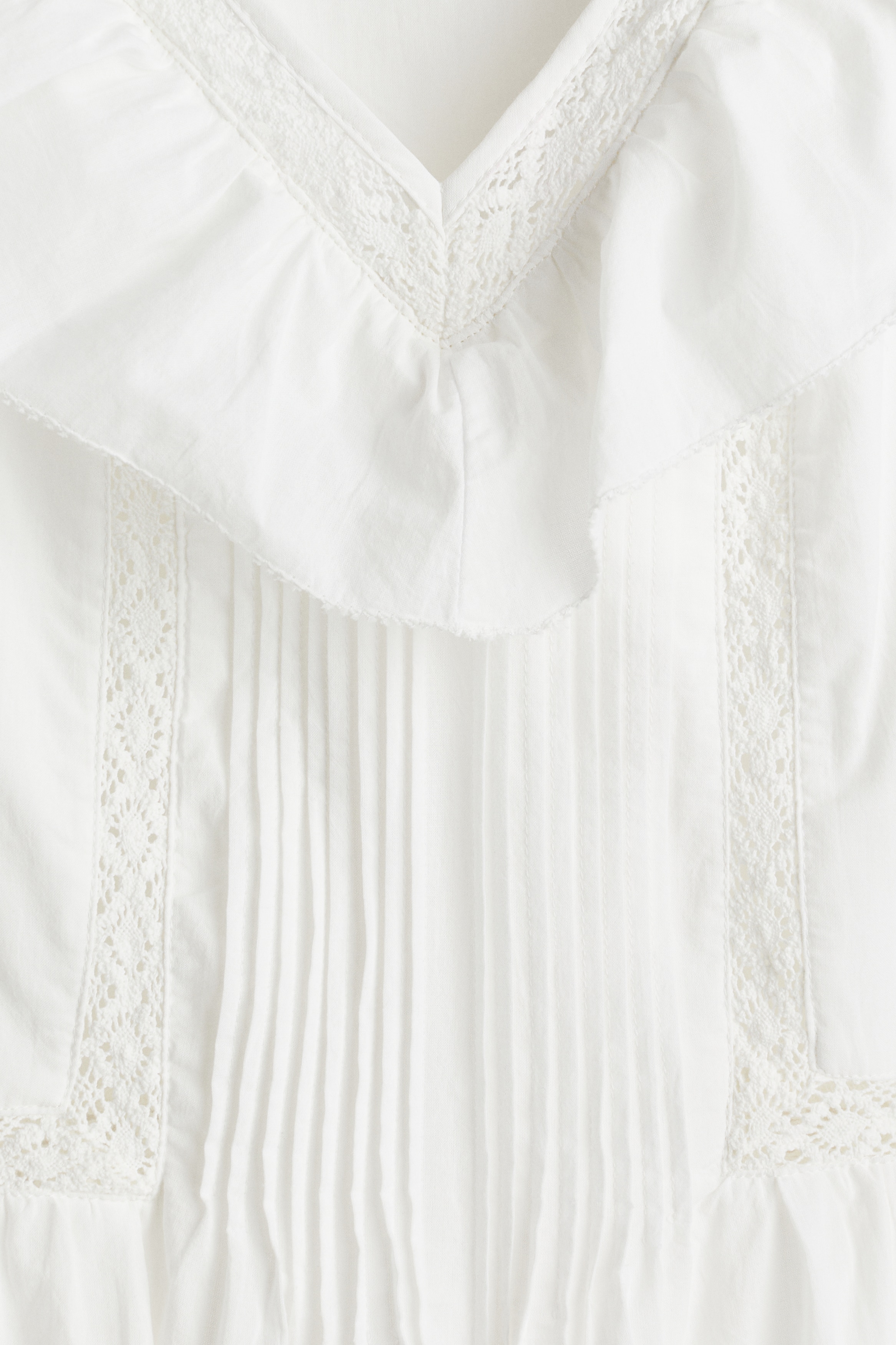 Frill-trimmed cotton dress