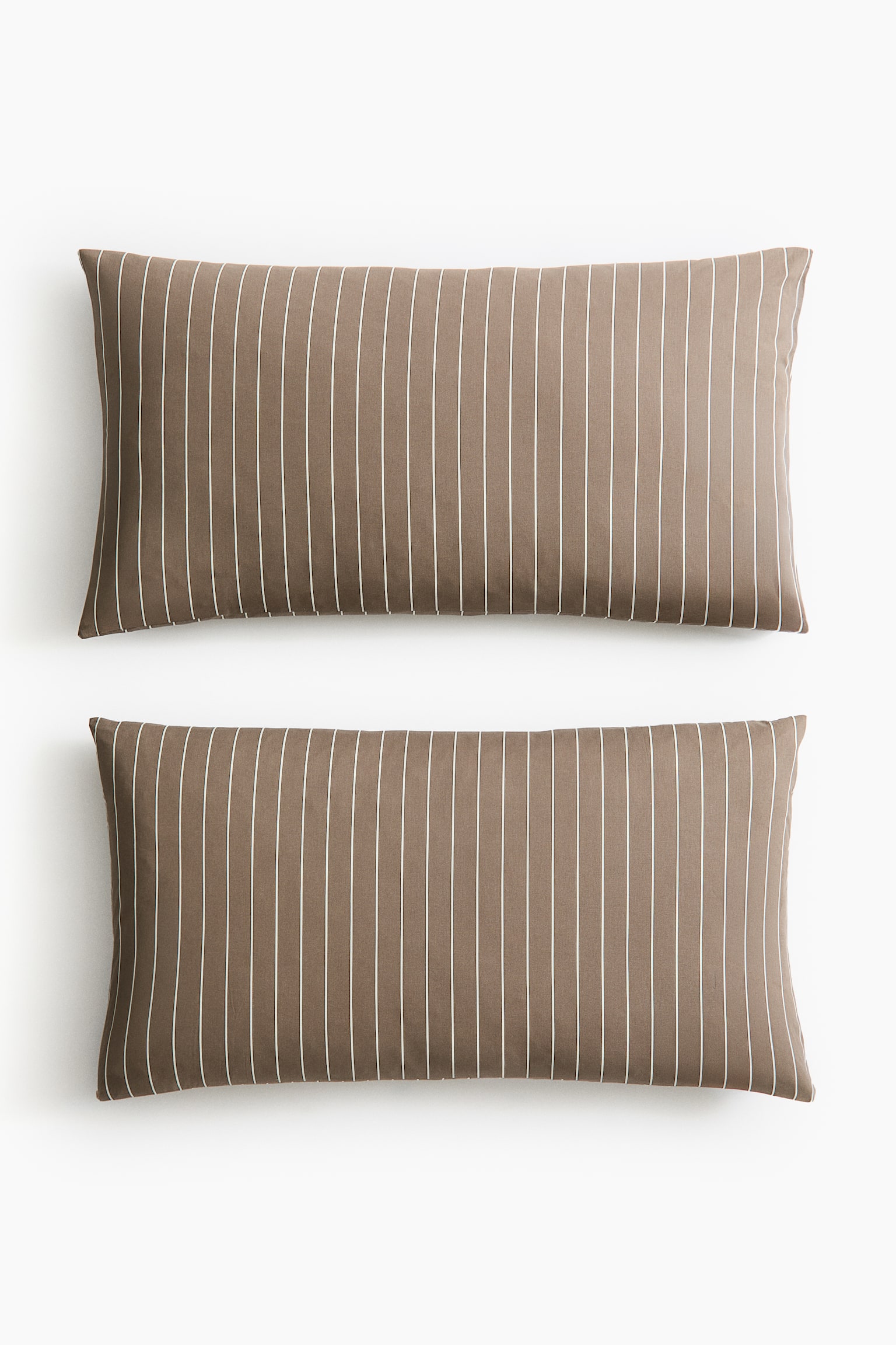 2-pack striped pillowcases - Mole/Striped/Light beige/Dusty pink/Striped/Light dusty green/Striped