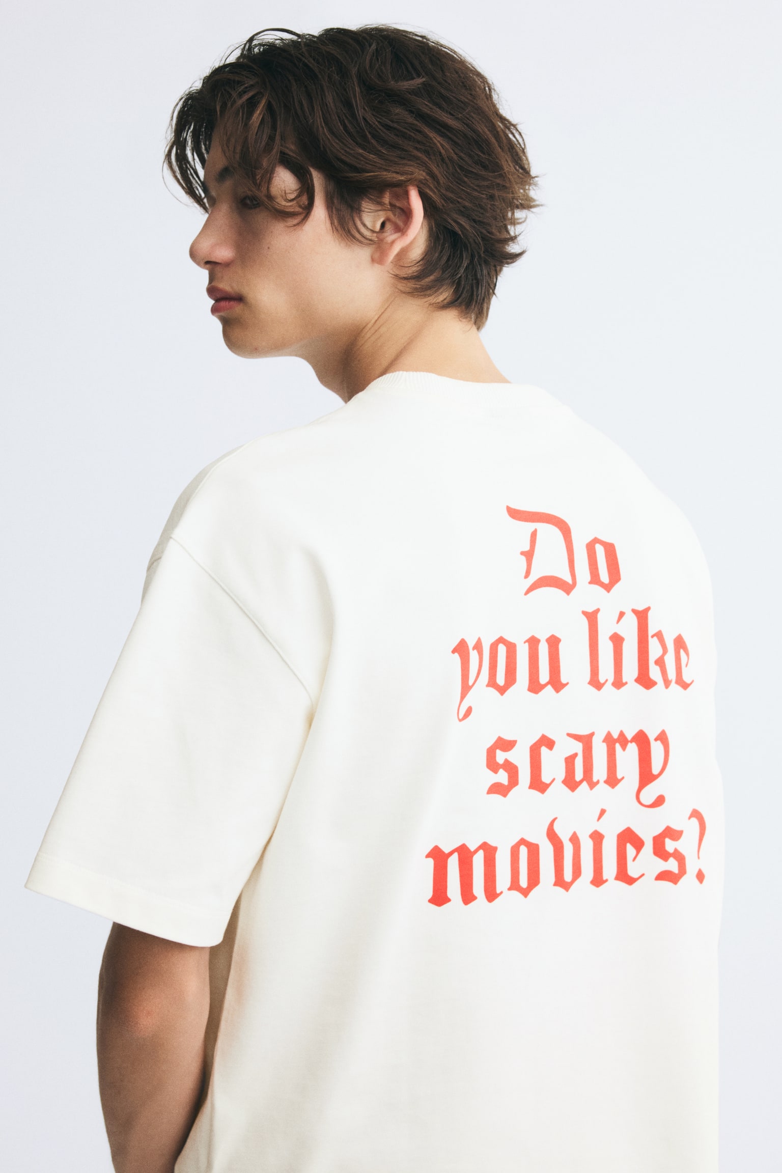 Мужская футболка H&M Oversized Boxy Printed Cotton, цвет: Белый — фото 6
