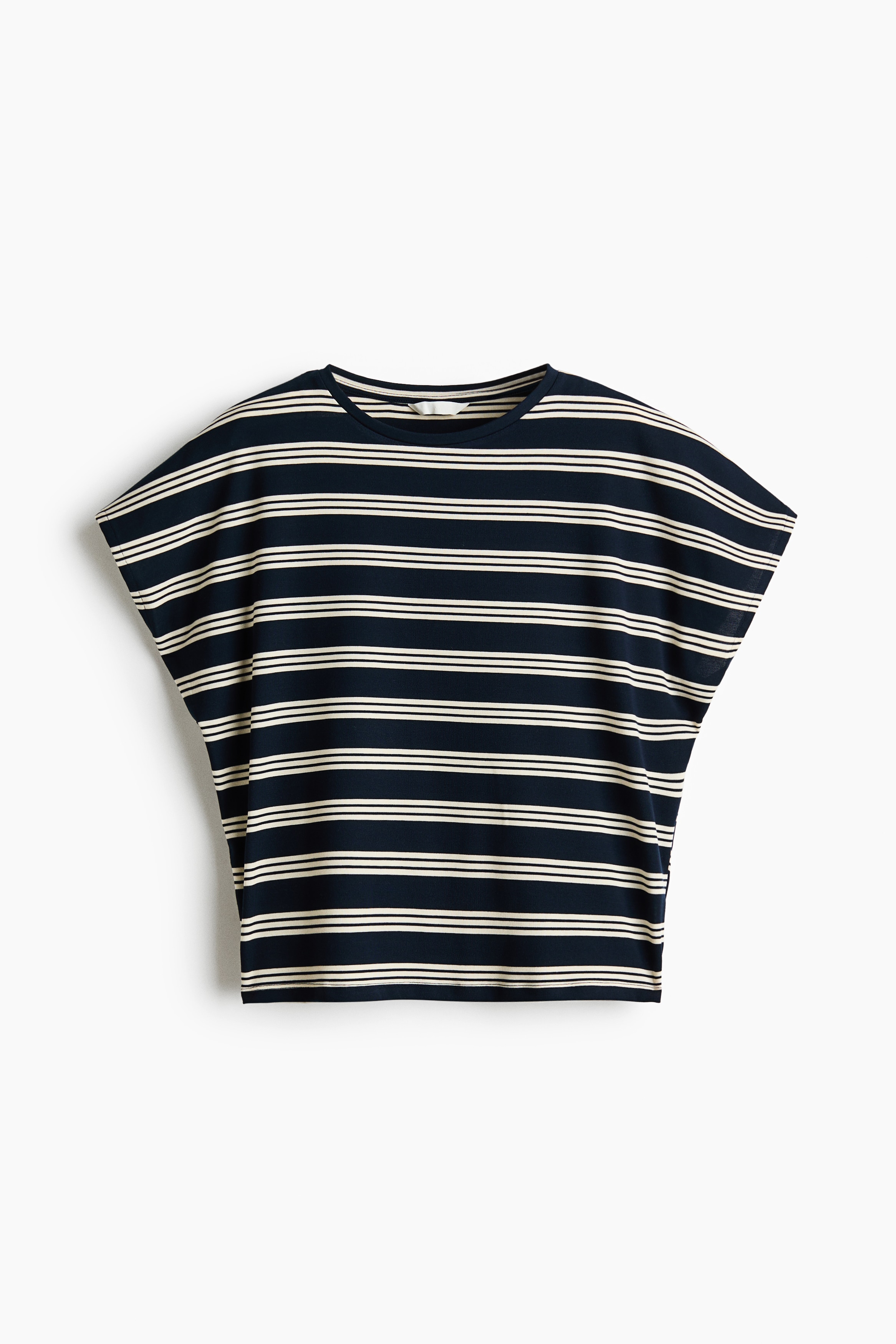 Oversized lyocell top - Navy blue/Striped/Light blue/Striped/Cream/Striped