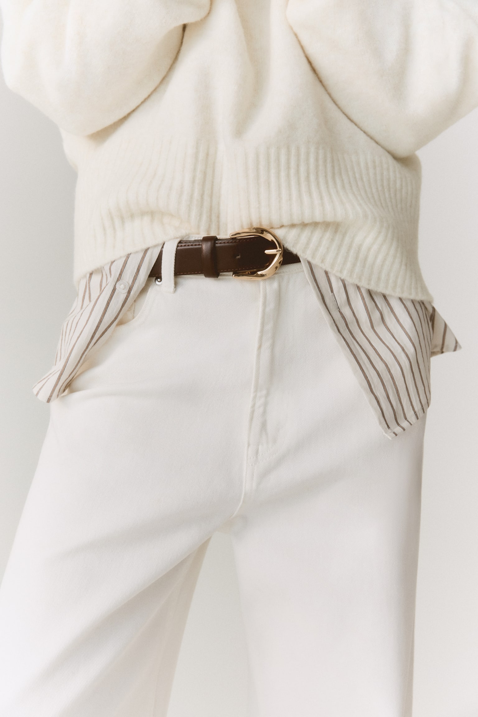 Oversize Kazak - Krem/Dark beige/Gri kırçıllı/Açık mavi - 5