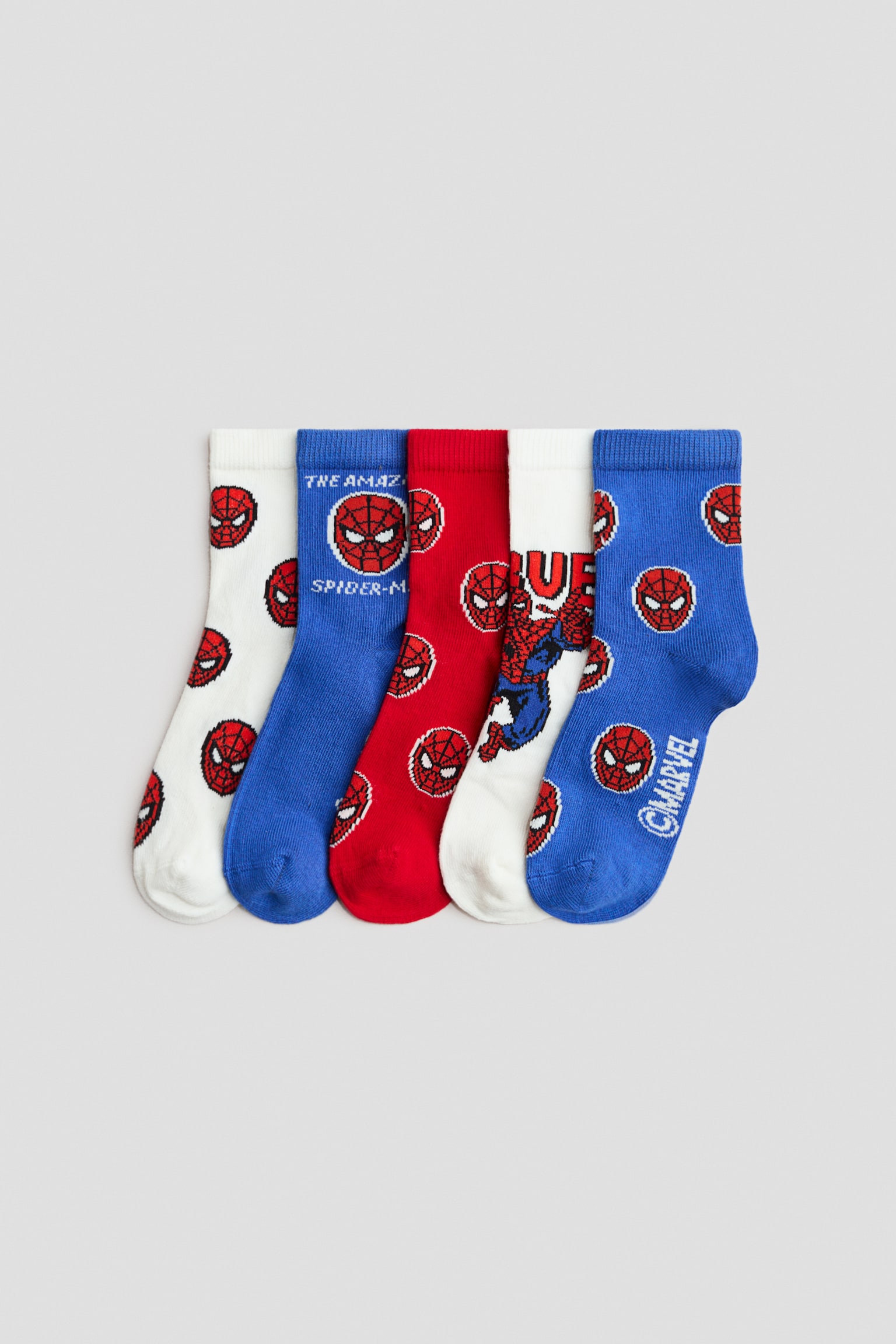 5-pack patterned socks - Blue/Spider-Man/Blue/Lilo & Stitch/Khaki green/Jurassic World/Blue/Sonic the Hedgehog/Blue/Cars/Yellow/Pokémon/Green/Snoopy/Grey/Marvel Comics/Light blue/Bluey/Mint green/Bluey/Blue/Paw Patrol/Black/Batman/Blue/The Avengers