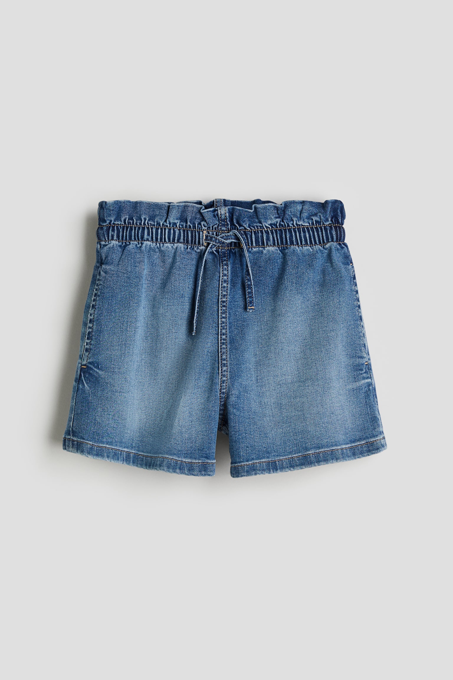 Denim paper bag shorts - Denim blue/Light denim blue - 1