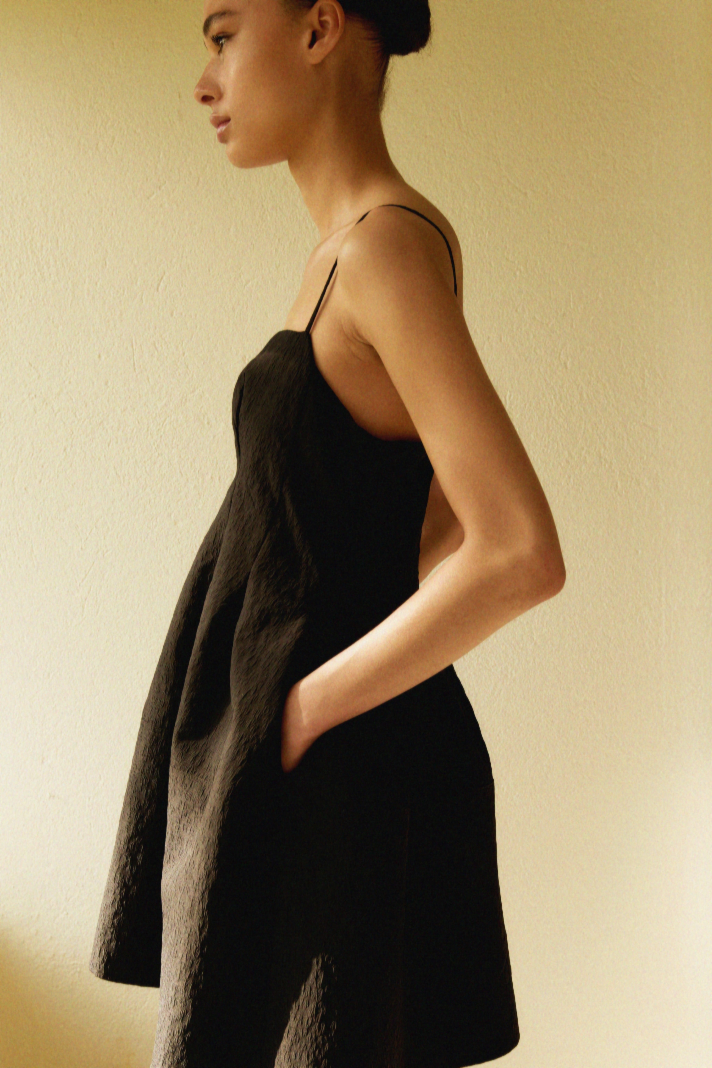 Jacquard-weave strappy dress