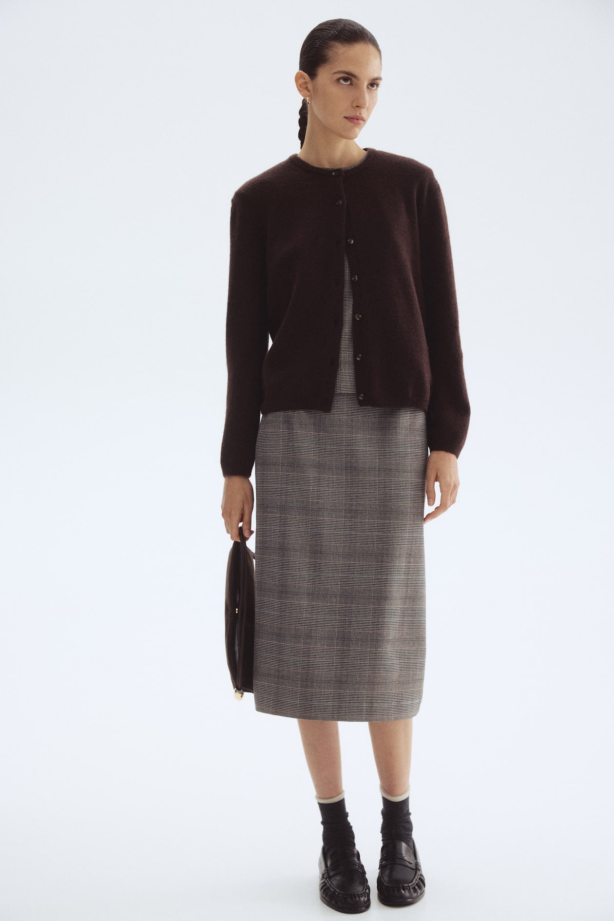 Loose-fit cardigan - Dark brown - Ladies | H&M GB