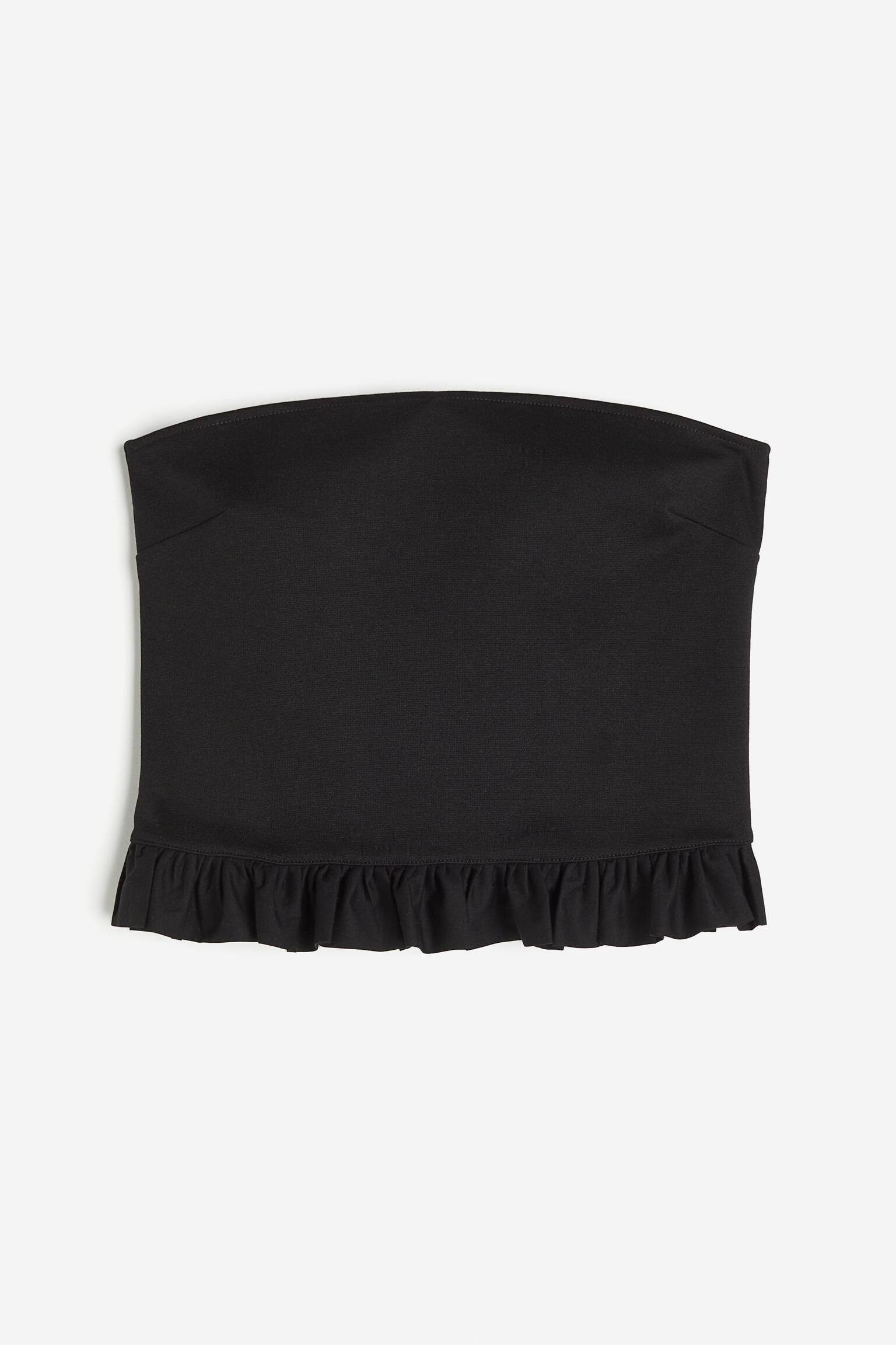 Frill Trim Bandeau - Black/White/Light blue - 2