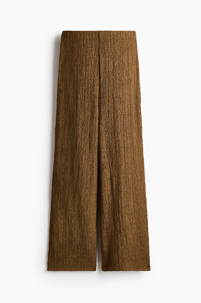 Wide-Leg Crinkled Pants - Dark beige/Black/Dusty pink - 1