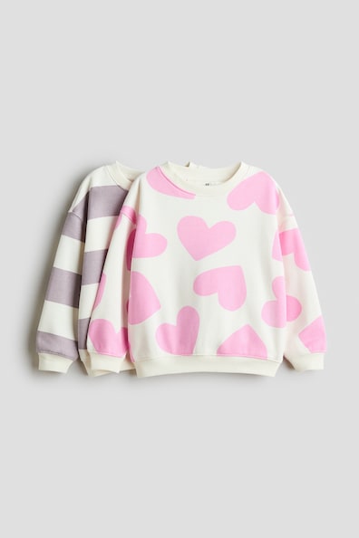 プリント裏起毛スウェットシャツ 2枚セット