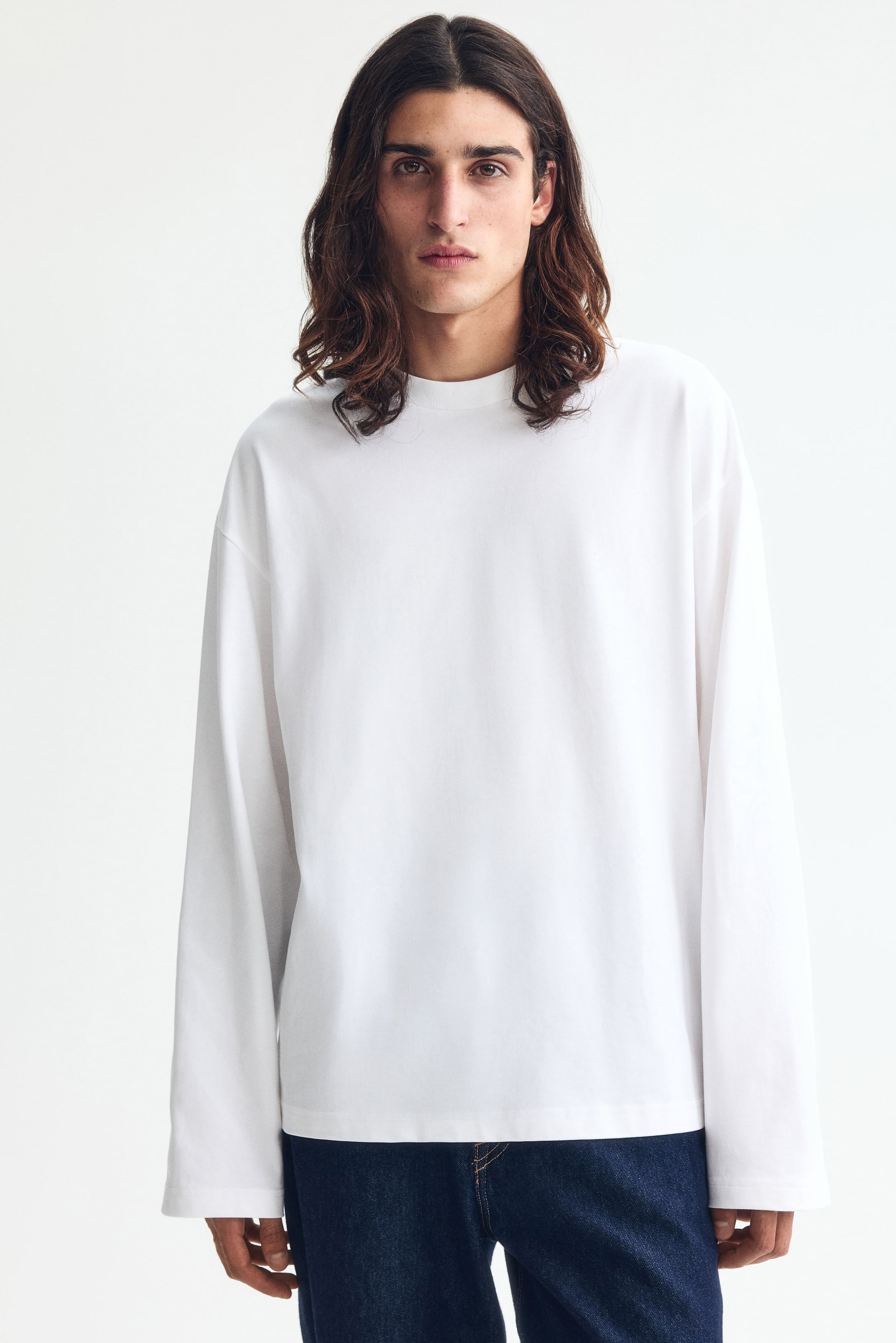 Oversized Long-Sleeved Jersey Shirt